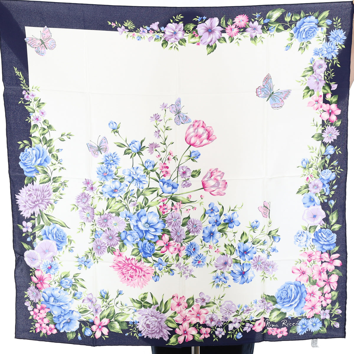 Brand New Boxed Nina Ricci Floral Silk Scarf