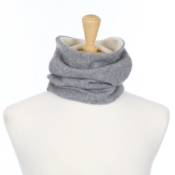 Men’s Ash Grey and Ivory Luxury Double Layered Snood