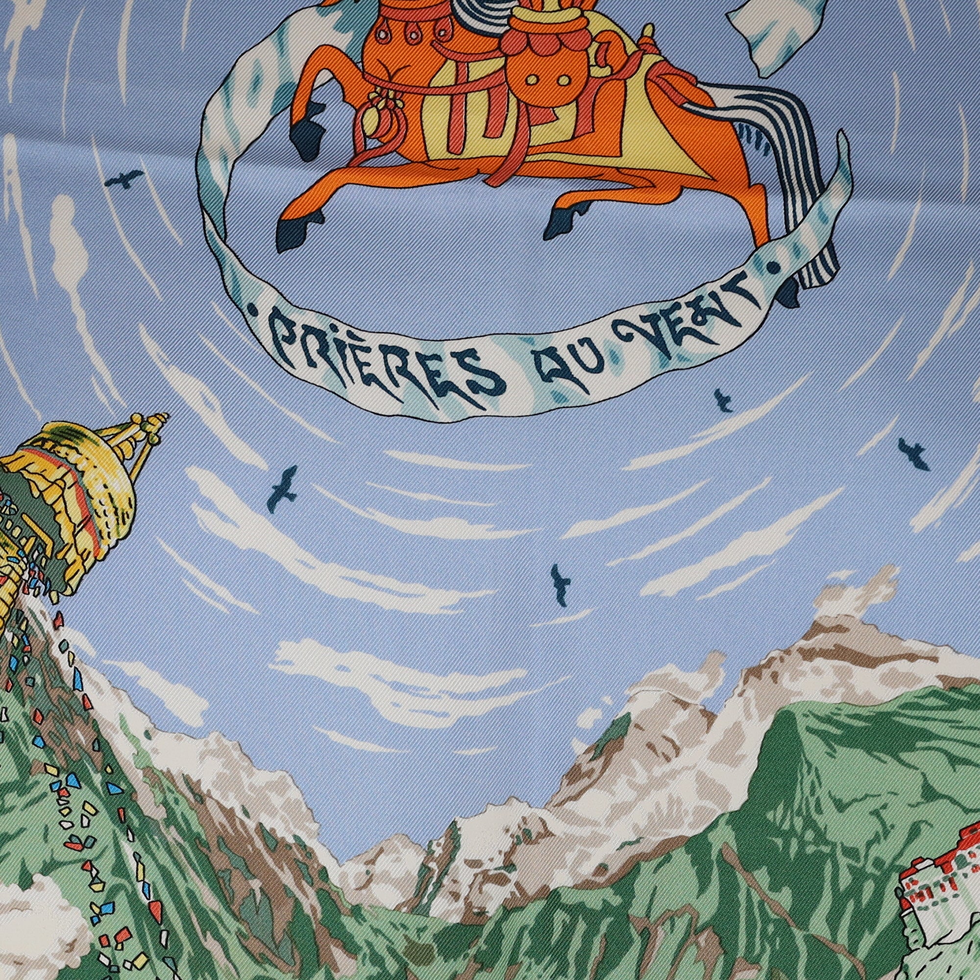 Hermès Prières Au Vent Silk Scarf
