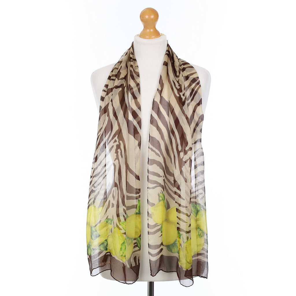 Dolce & Gabbana Zebra and Lemons Silk Scarf