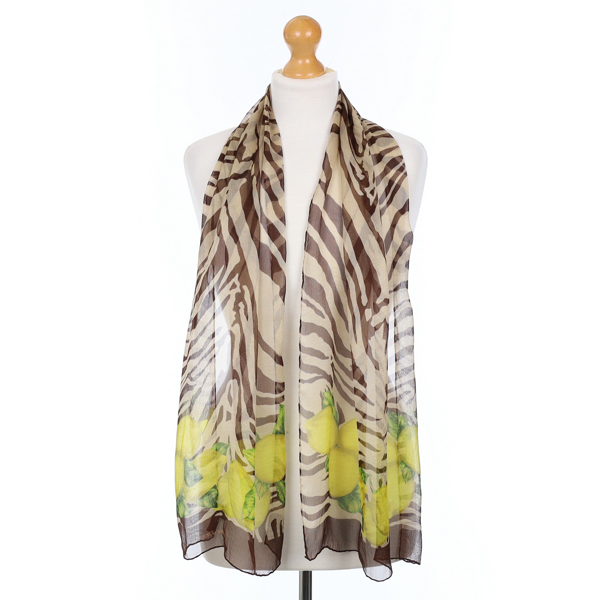 Dolce & Gabbana Zebra and Lemons Silk Scarf