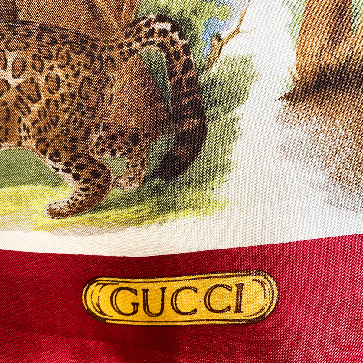 1970s Gucci Animal Kingdom Vintage Silk Scarf