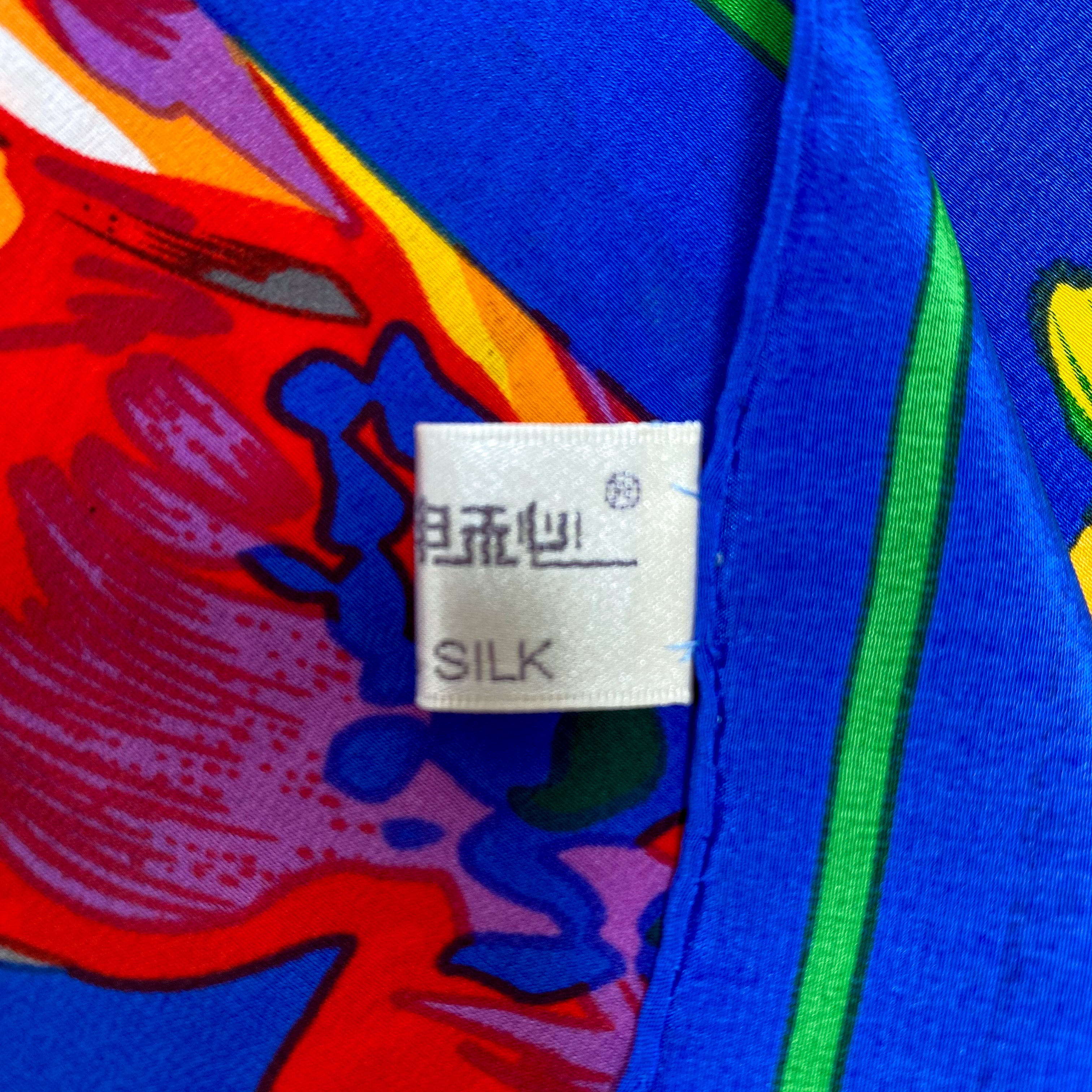 Immaculate Large Colourful Floral Silk Scarf