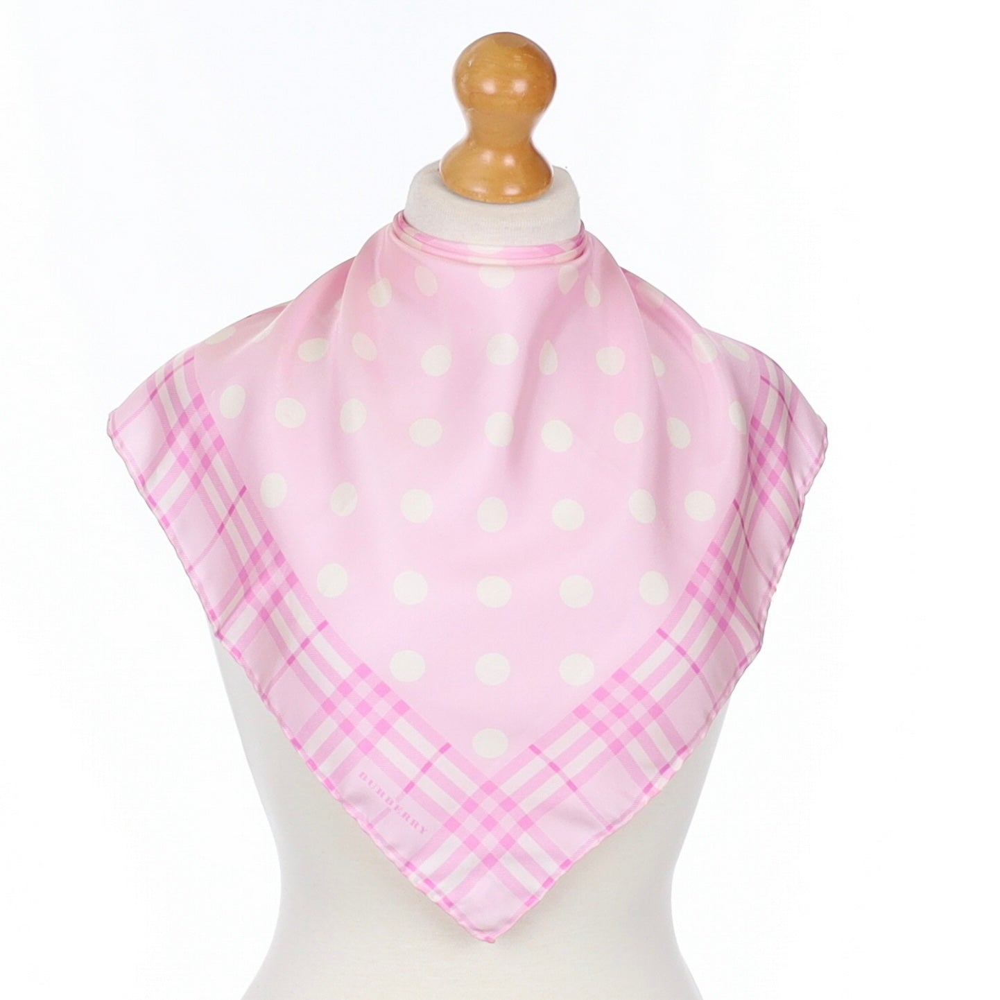 Brand New Burberry Pink Check Silk Scarf