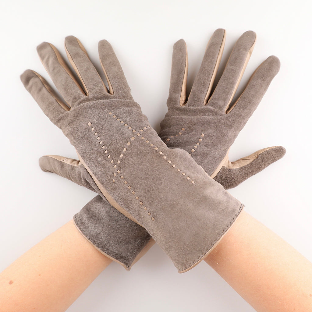 Boxed Hermès Leather and Suede Gloves