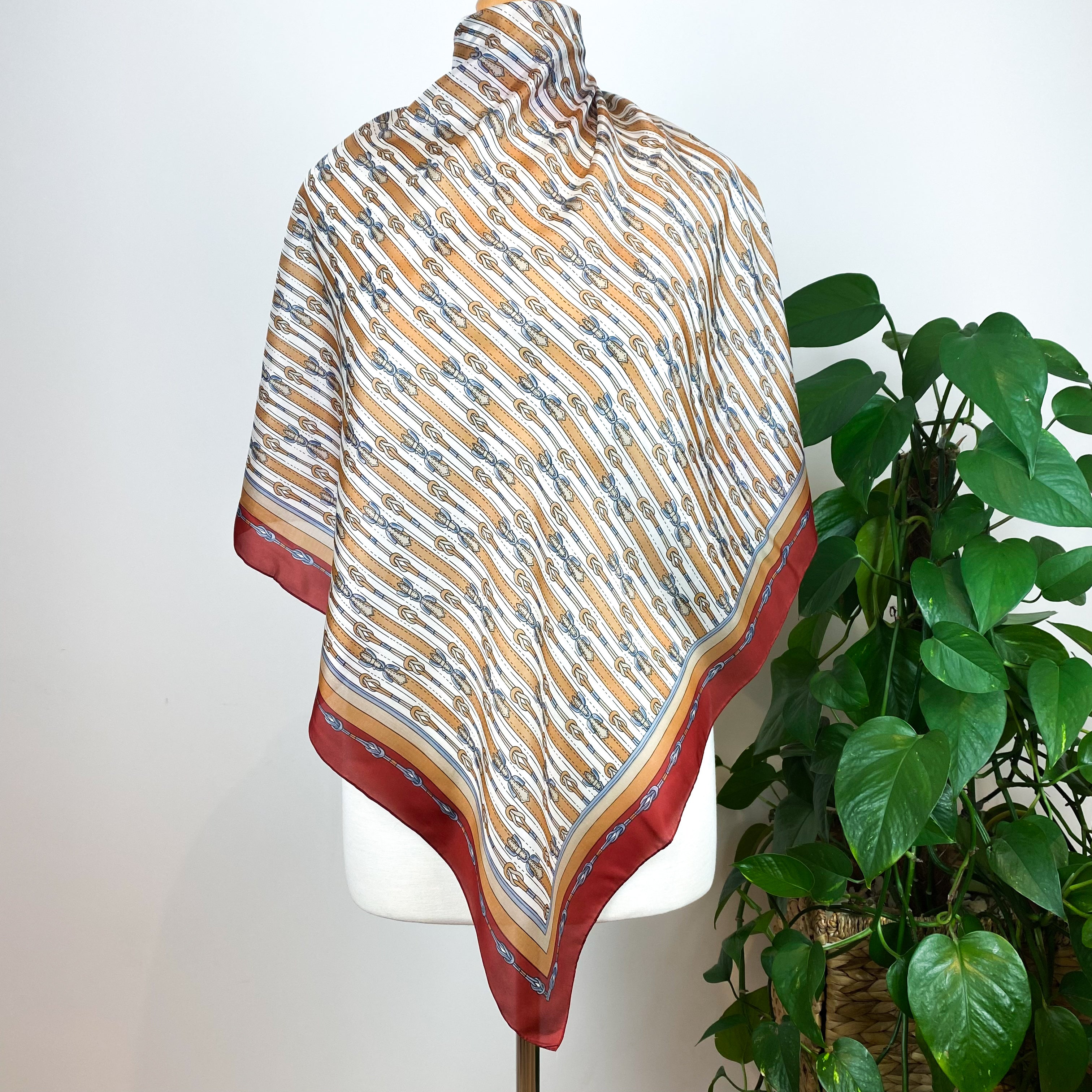 Belt Pattern Vintage Silk Scarf