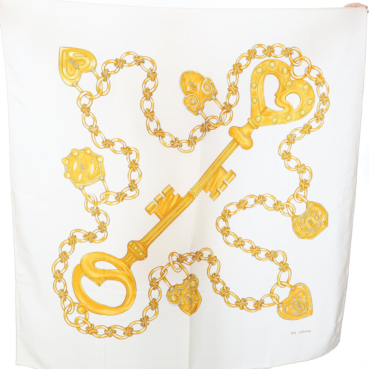 St. John Gold Key Silk Scarf