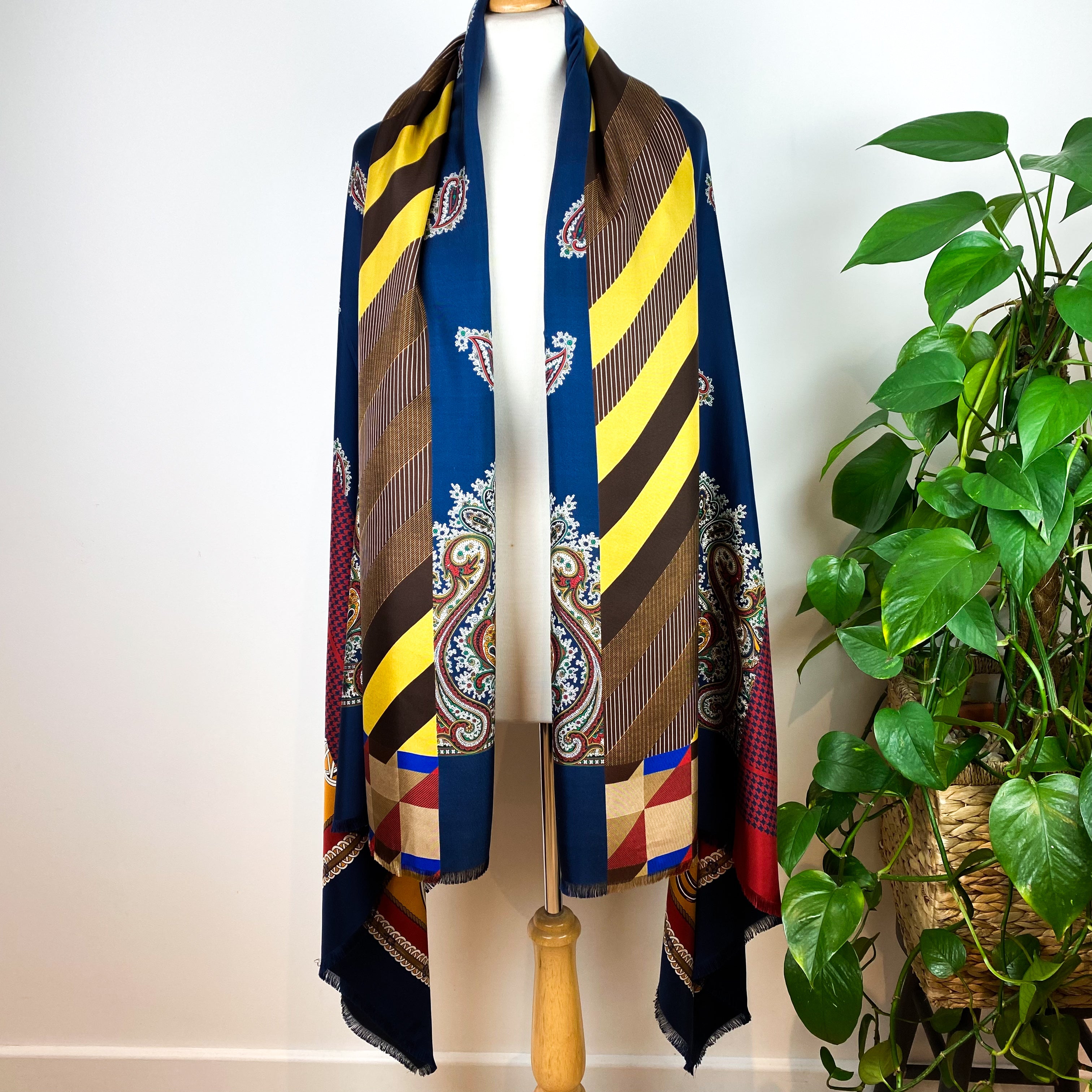 Extra Large Franco Ferrari Designer Silk Scarf