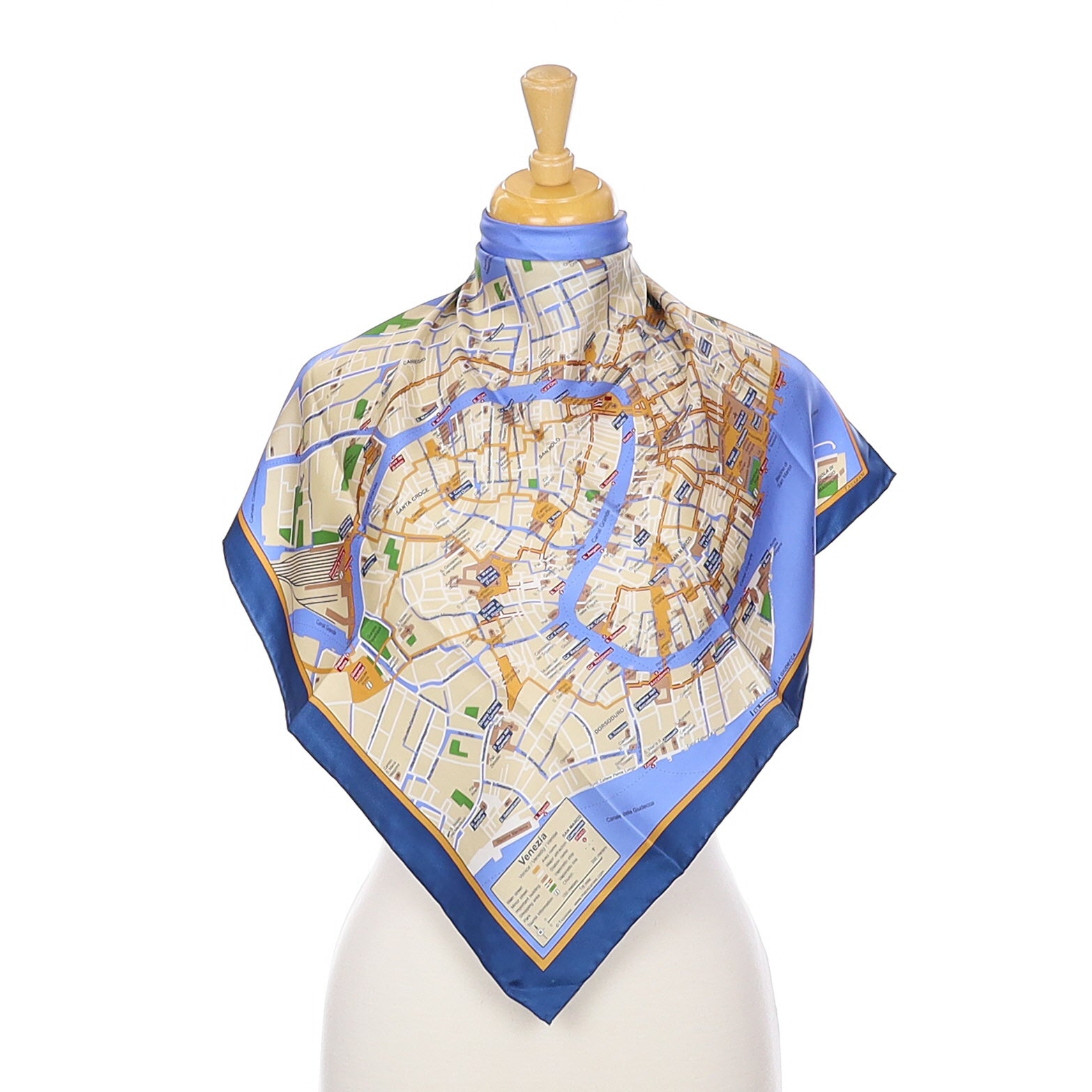 Immaculate Venice Map Silk Scarf