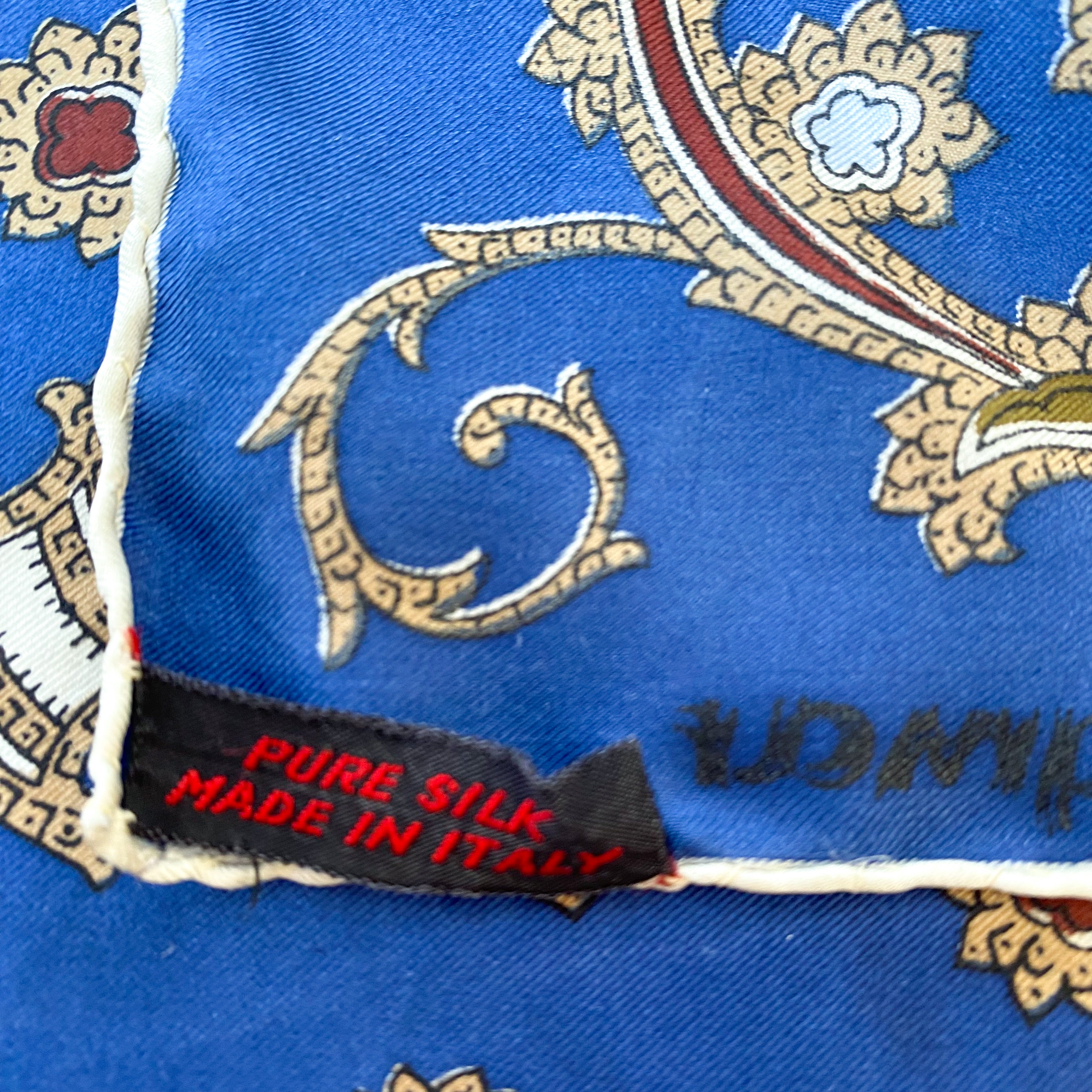 Vintage Jacqmar Blue Paisley Silk Scarf
