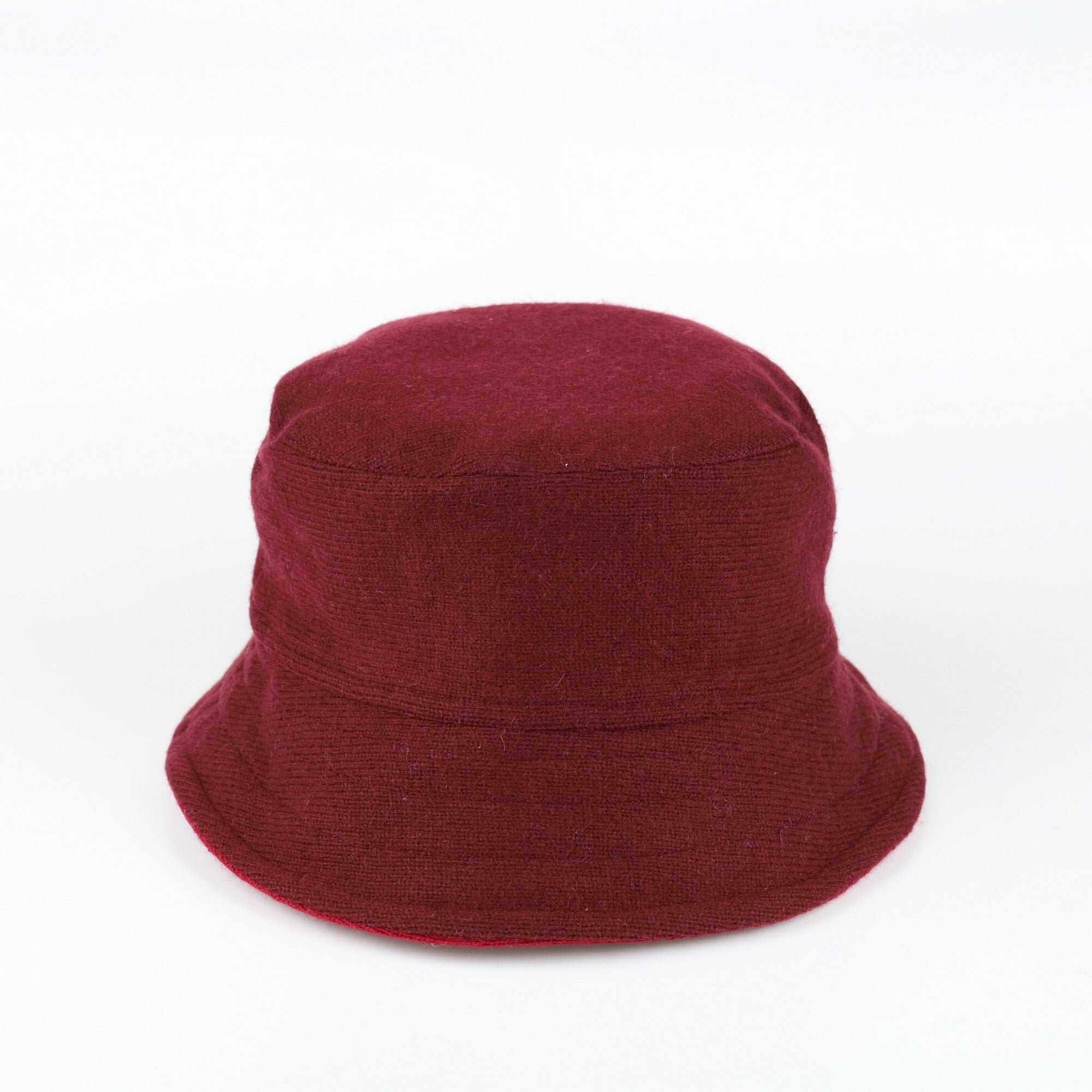Burgundy and Red Reversible Cashmere Bucket Hat Large