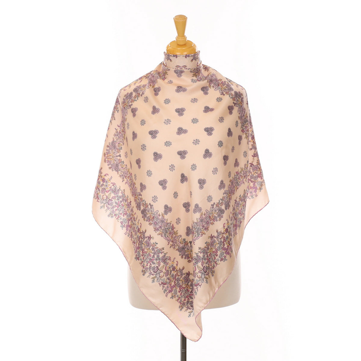 Noelle Sartre Pink Floral Vintage Silk Scarf