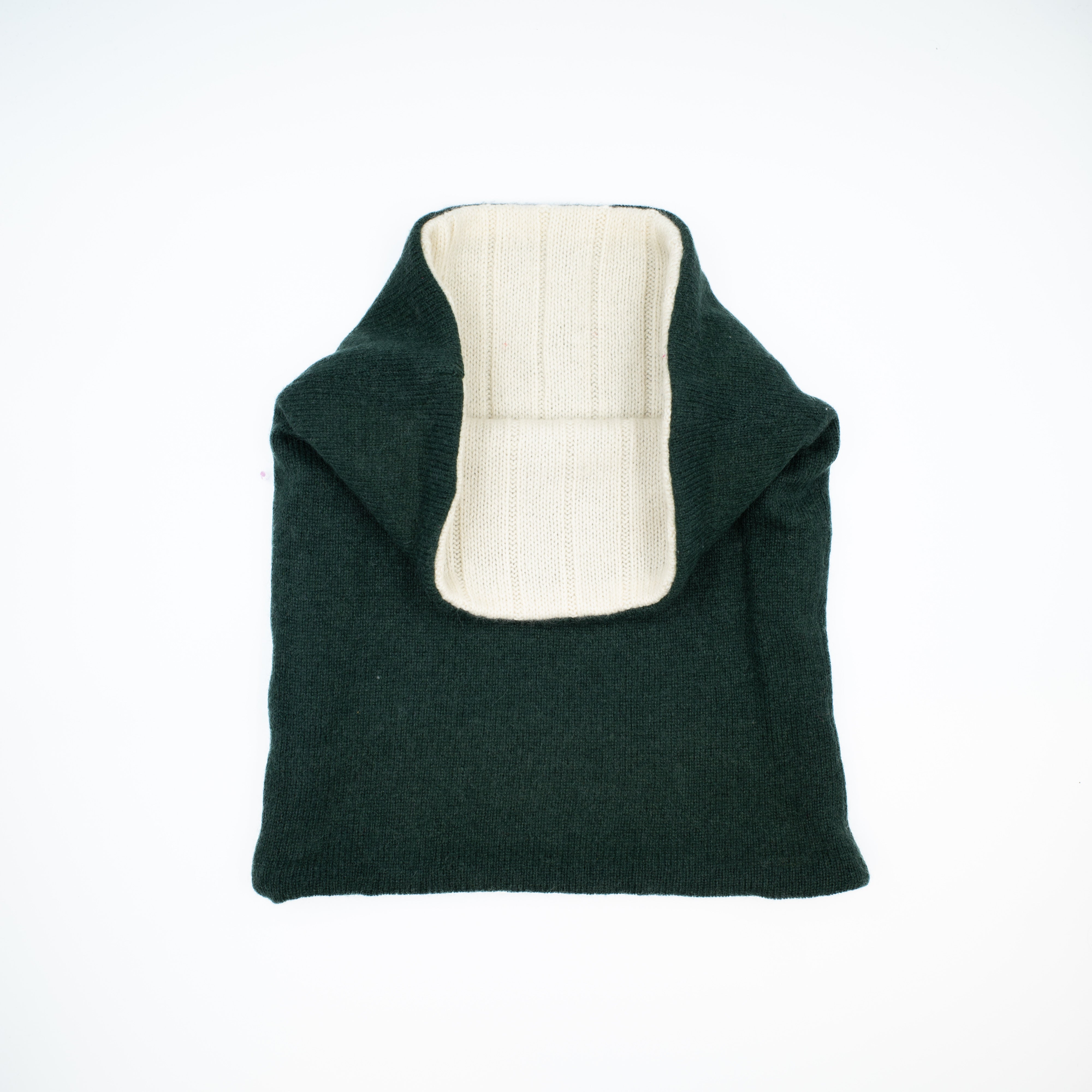 Hunter Green and Cream Wide Ribbed Luxury Double Layered Snood