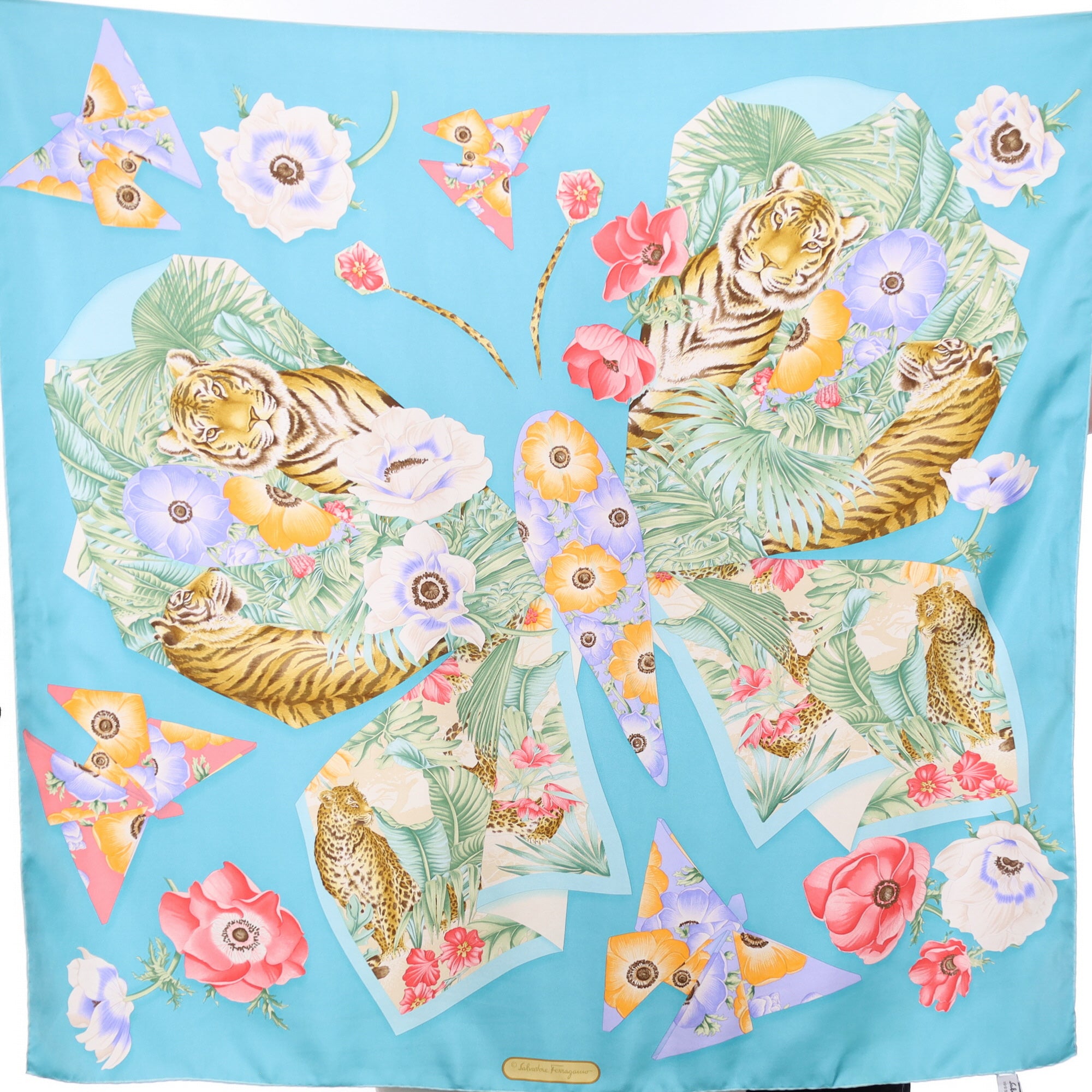 Salvatore Ferragamo Butterfly Design Silk Scarf