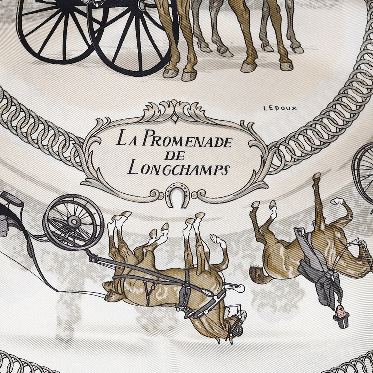 Brand New Boxed Hermès La Promenade de Longchamps Silk Scarf