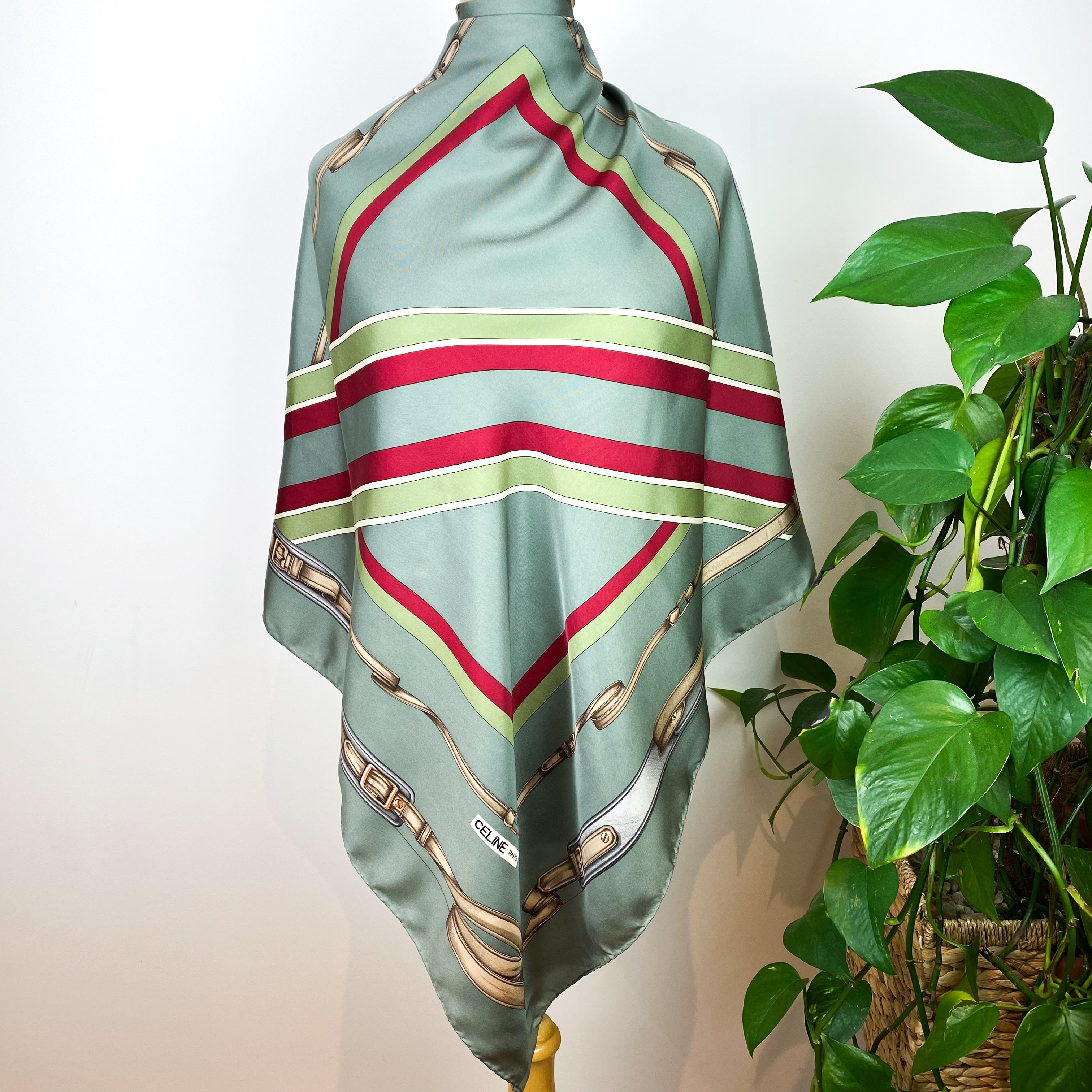 Celine Paris Equestrian Designer Silk Scarf