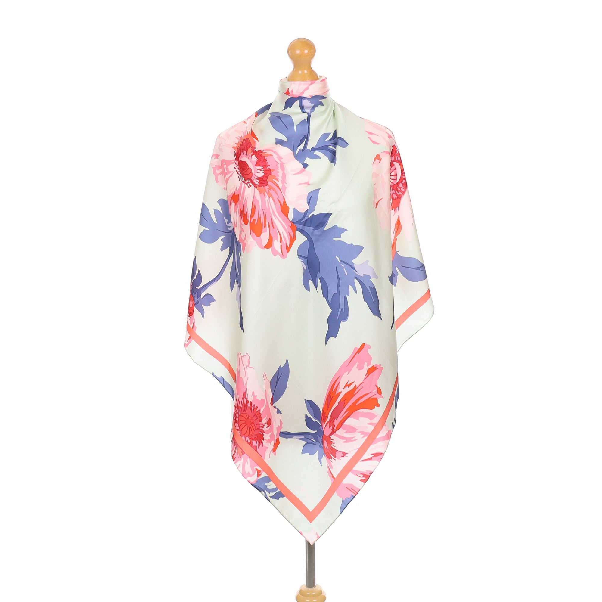 Joules Pink Floral Silk Scarf