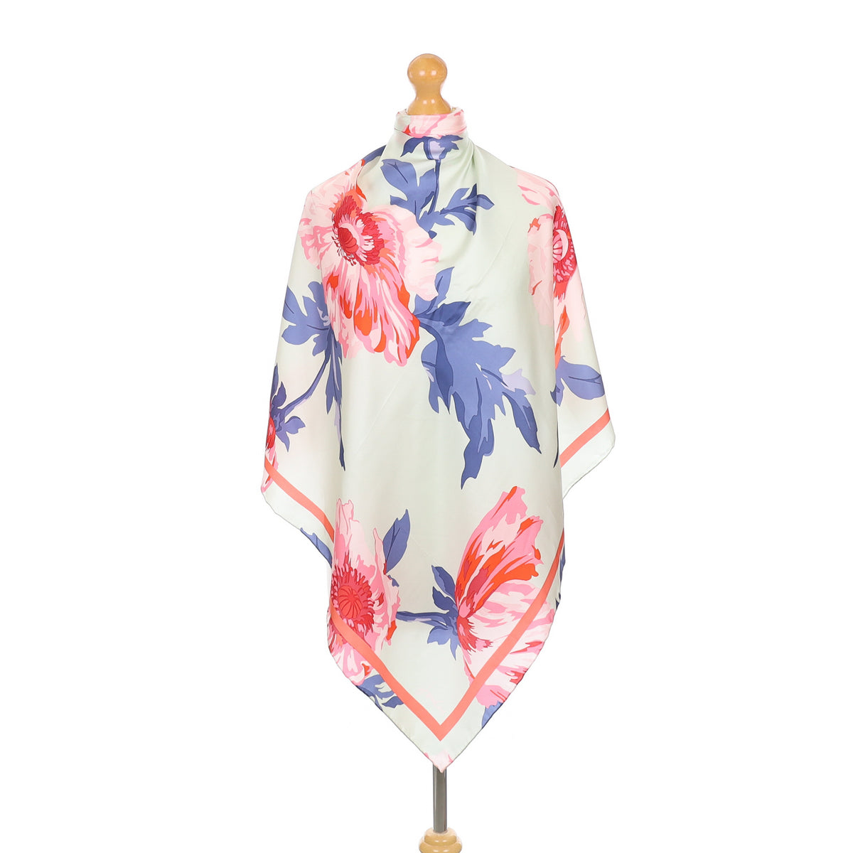 Joules Pink Floral Silk Scarf