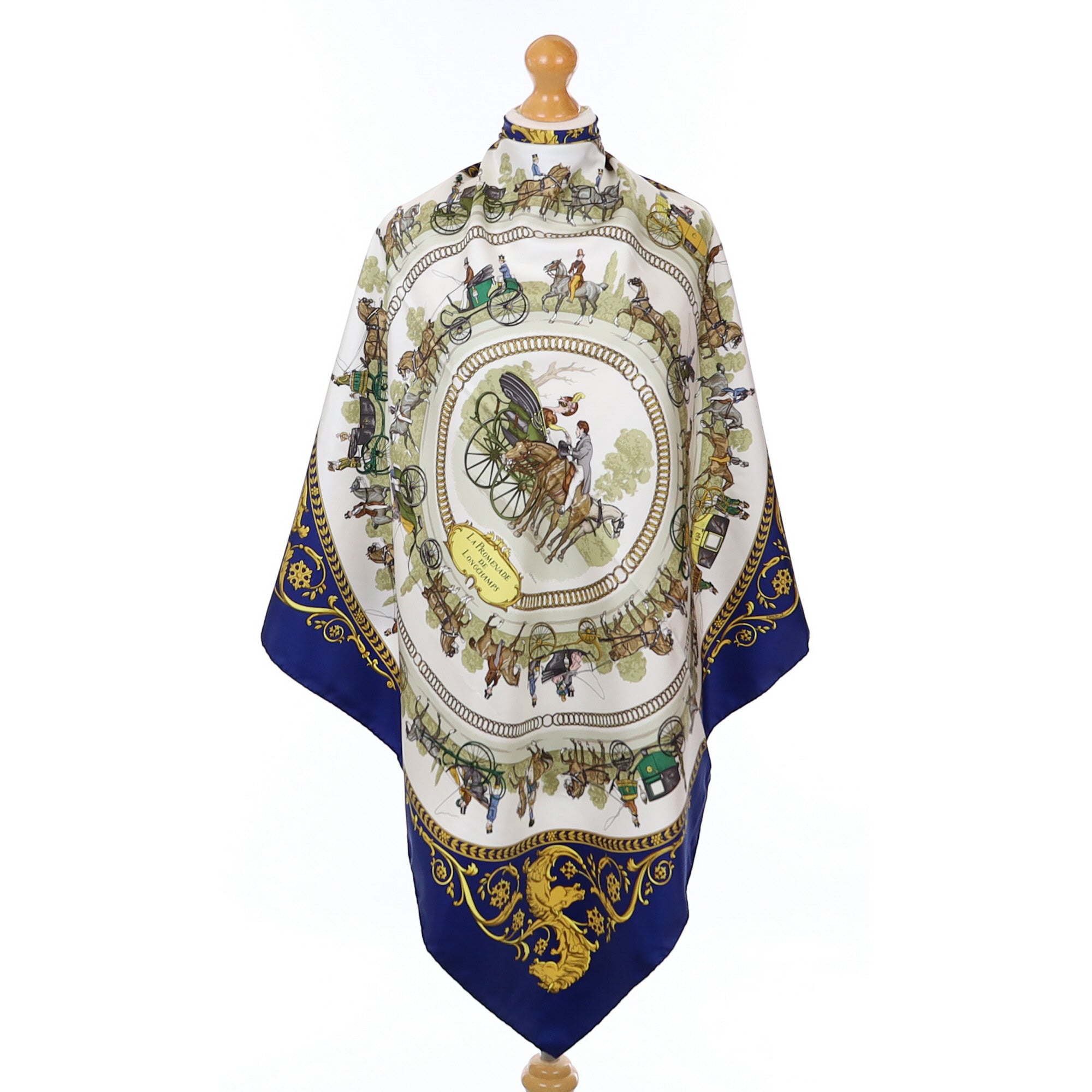 Pristine Hermès La Promenade de Longchamps Silk Scarf