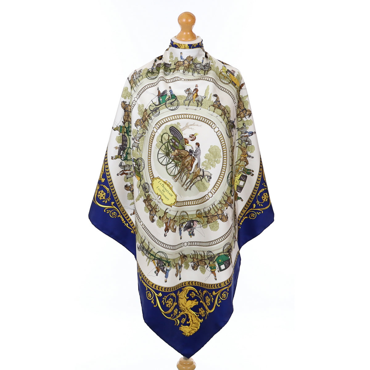 Pristine Hermès La Promenade de Longchamps Silk Scarf