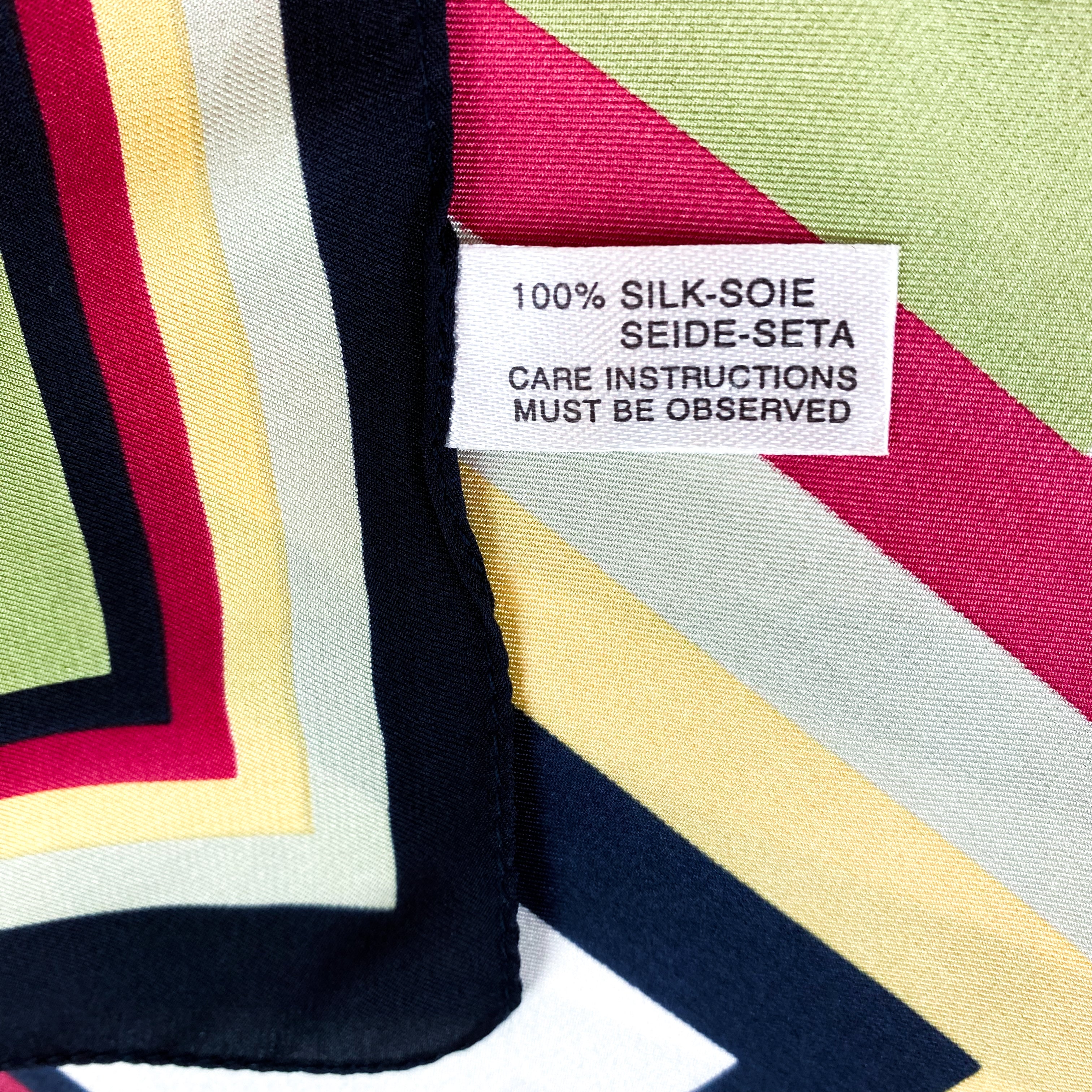 Modern Italian Geometric Silk Scarf