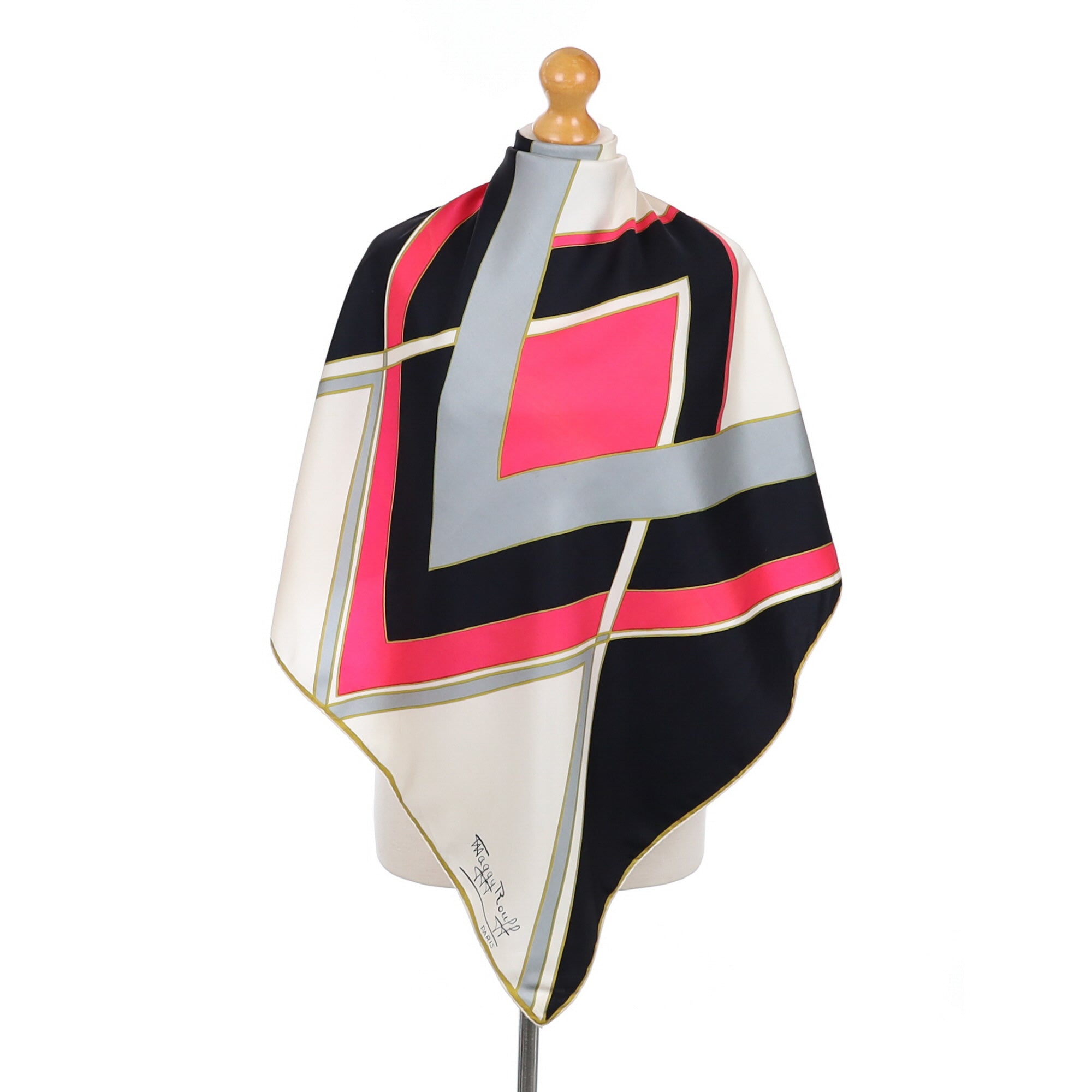 Maggy Rouff Abstract Vintage Silk Scarf