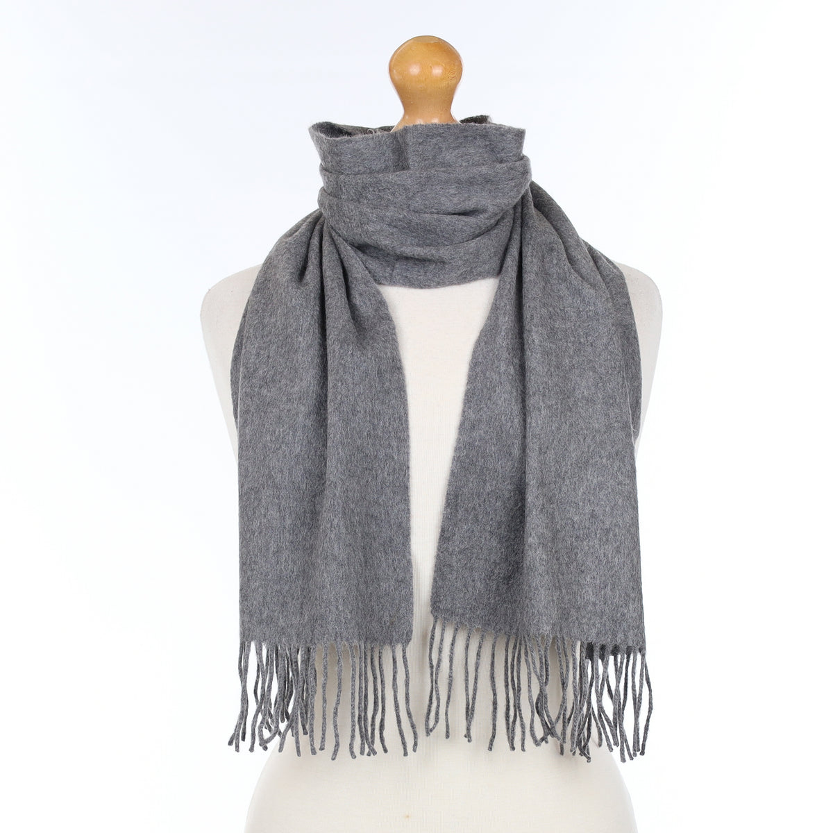 Slate Grey Cashmere Woven Scarf