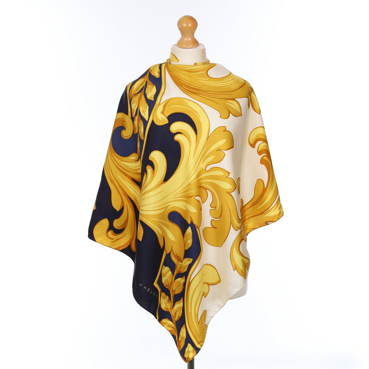 Jaeger Gold Baroque Design Silk Scarf