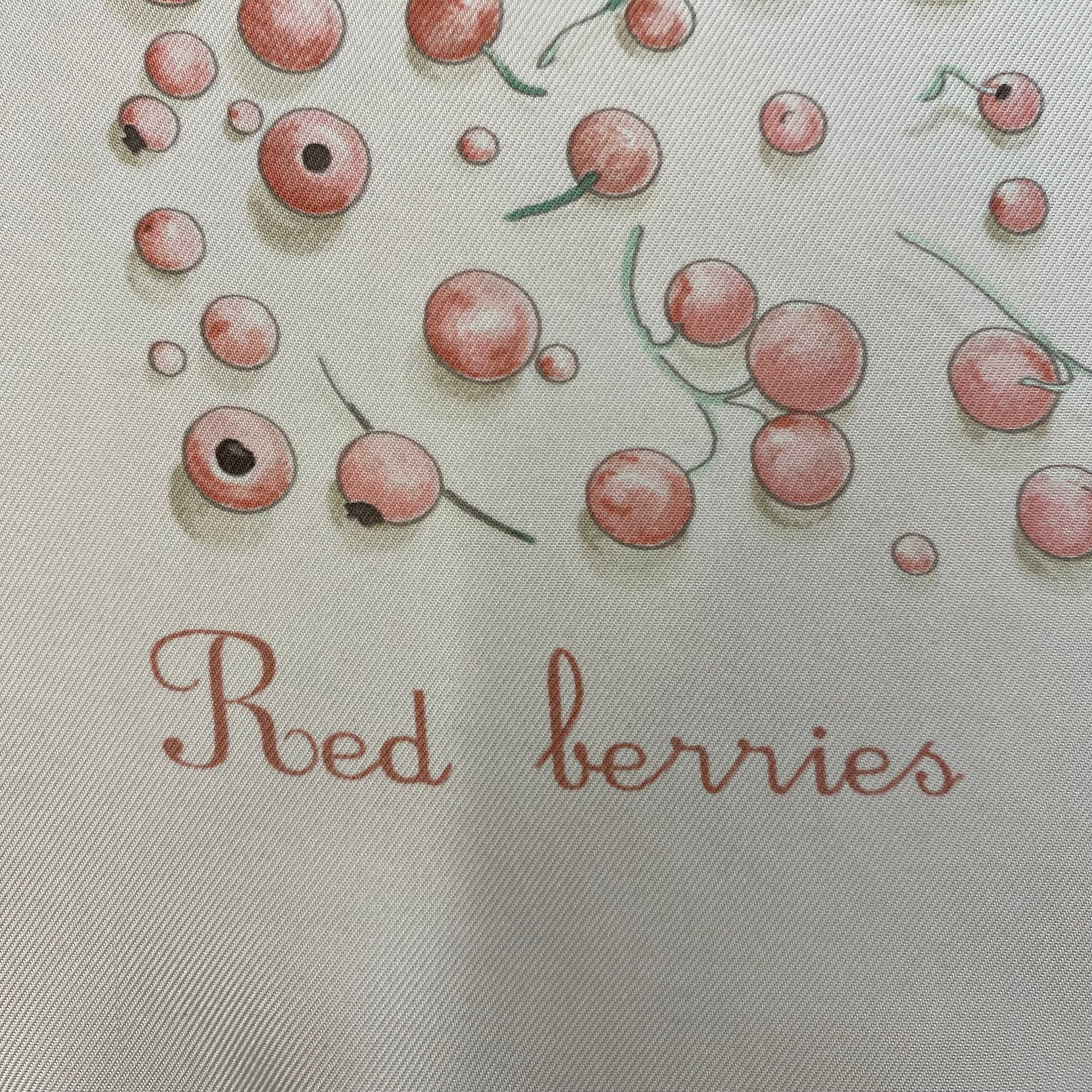Hermès Red Berries Silk Scarf Quite Rare