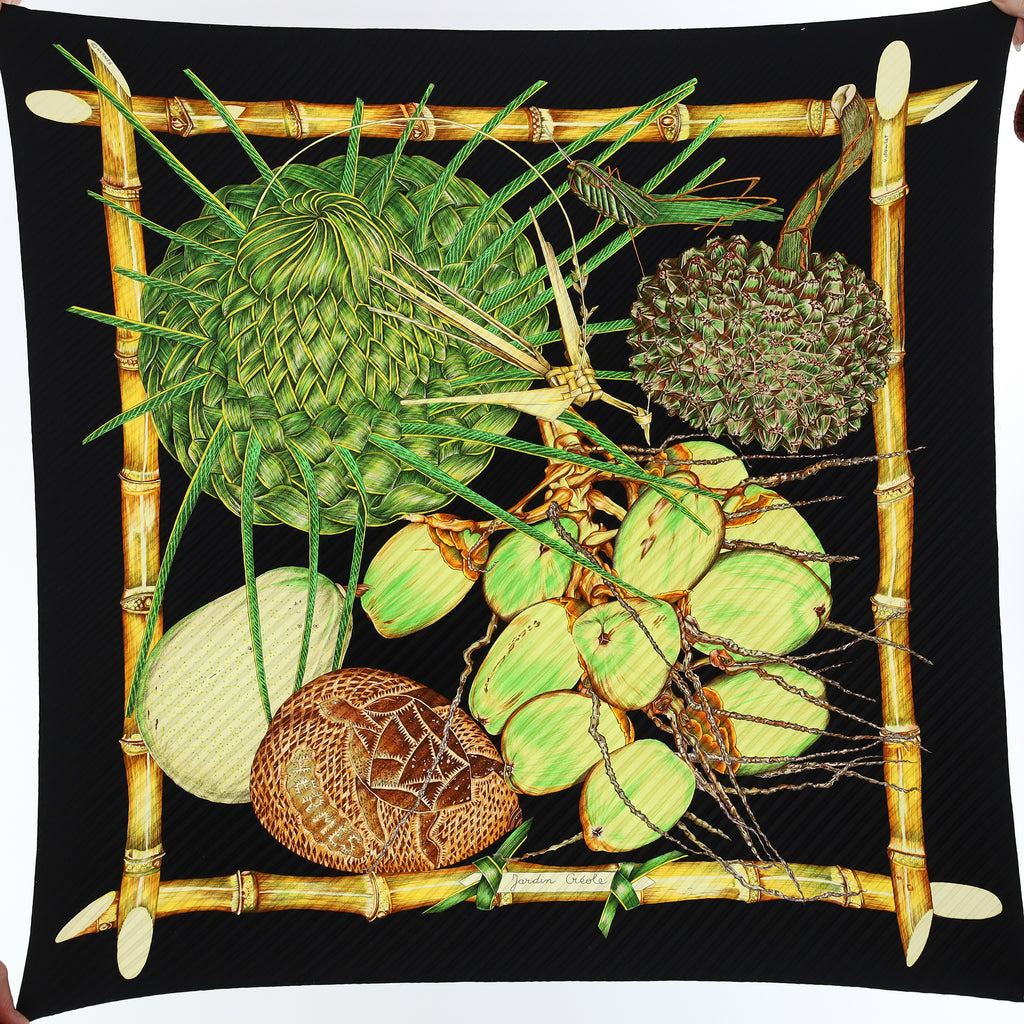 Hermès Jardin Créole Plisse Silk Scarf