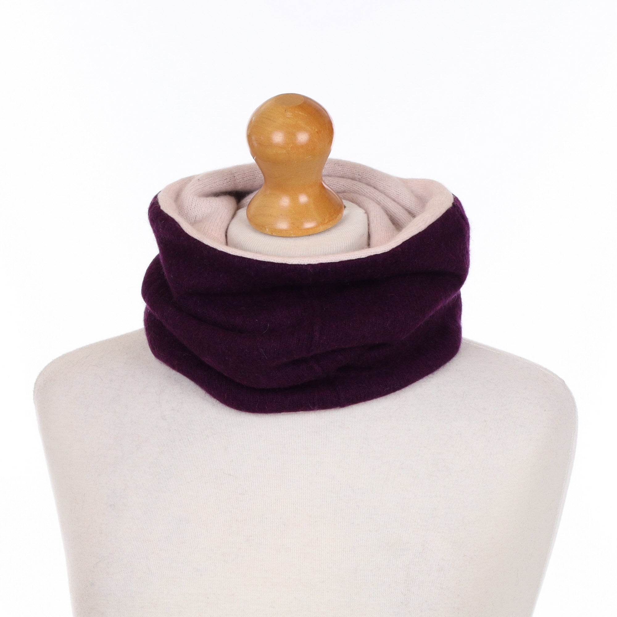 Blackberry and Pale Pink Luxury Double Layered Snood