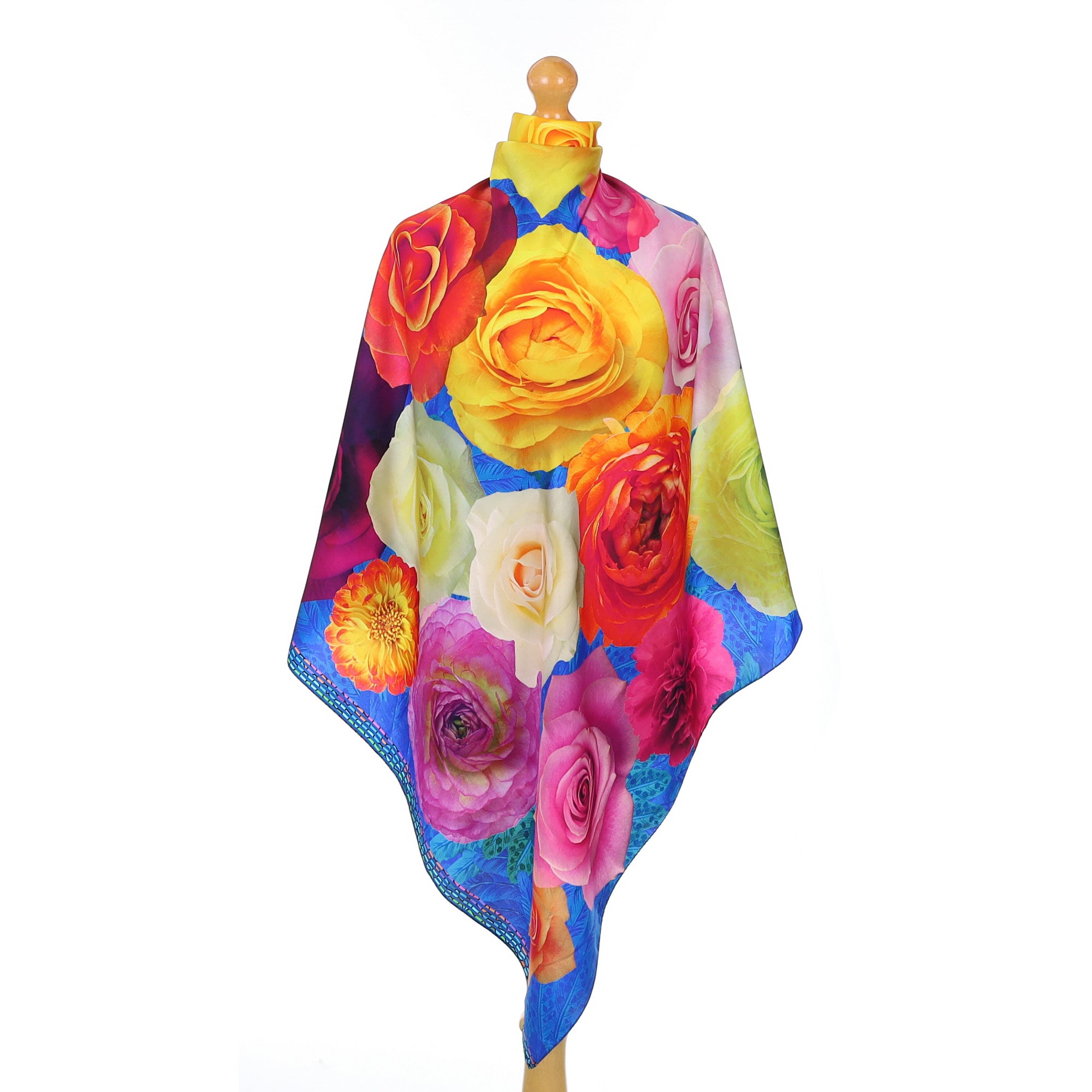 Clelia & Romy Colourful Floral Silk Scarf