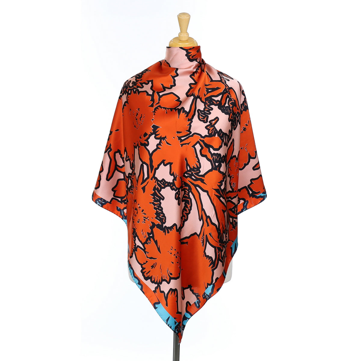 Brand New Paul Smith Orange Abstract Silk Scarf