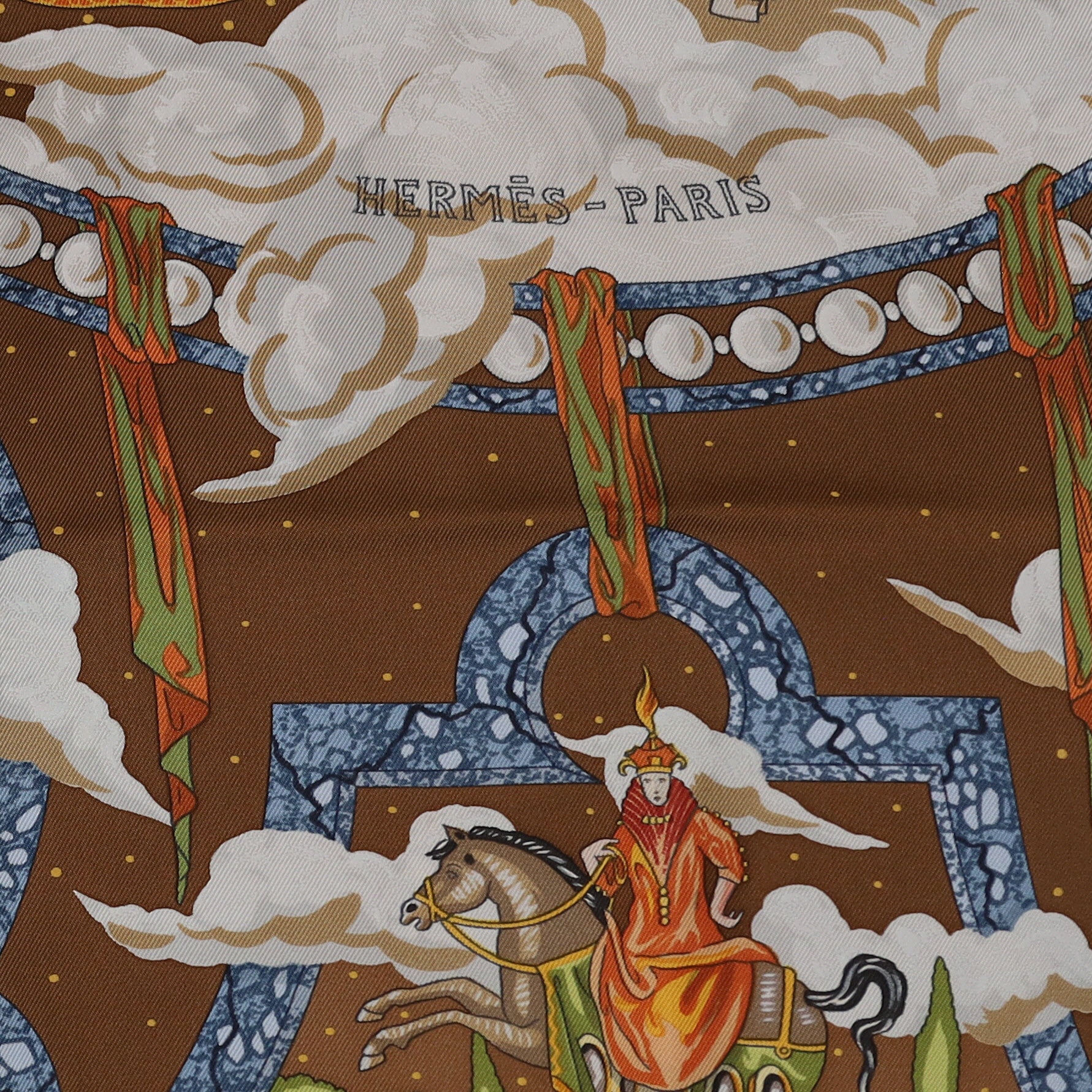 Brand New Boxed Hermès Cavaliers des Nuages Silk Scarf Quite Rare