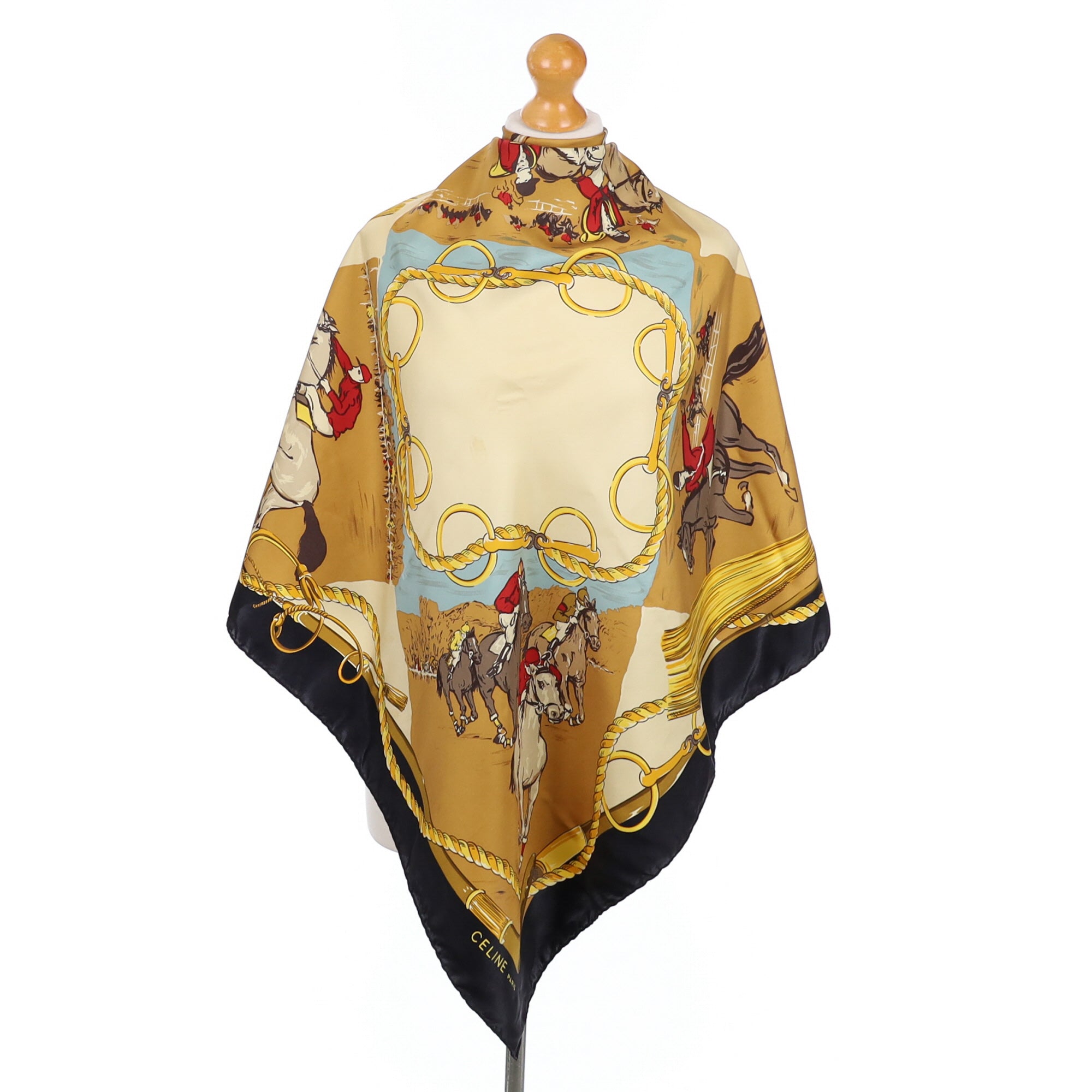 Celine Equestrian Vintage Silk Scarf