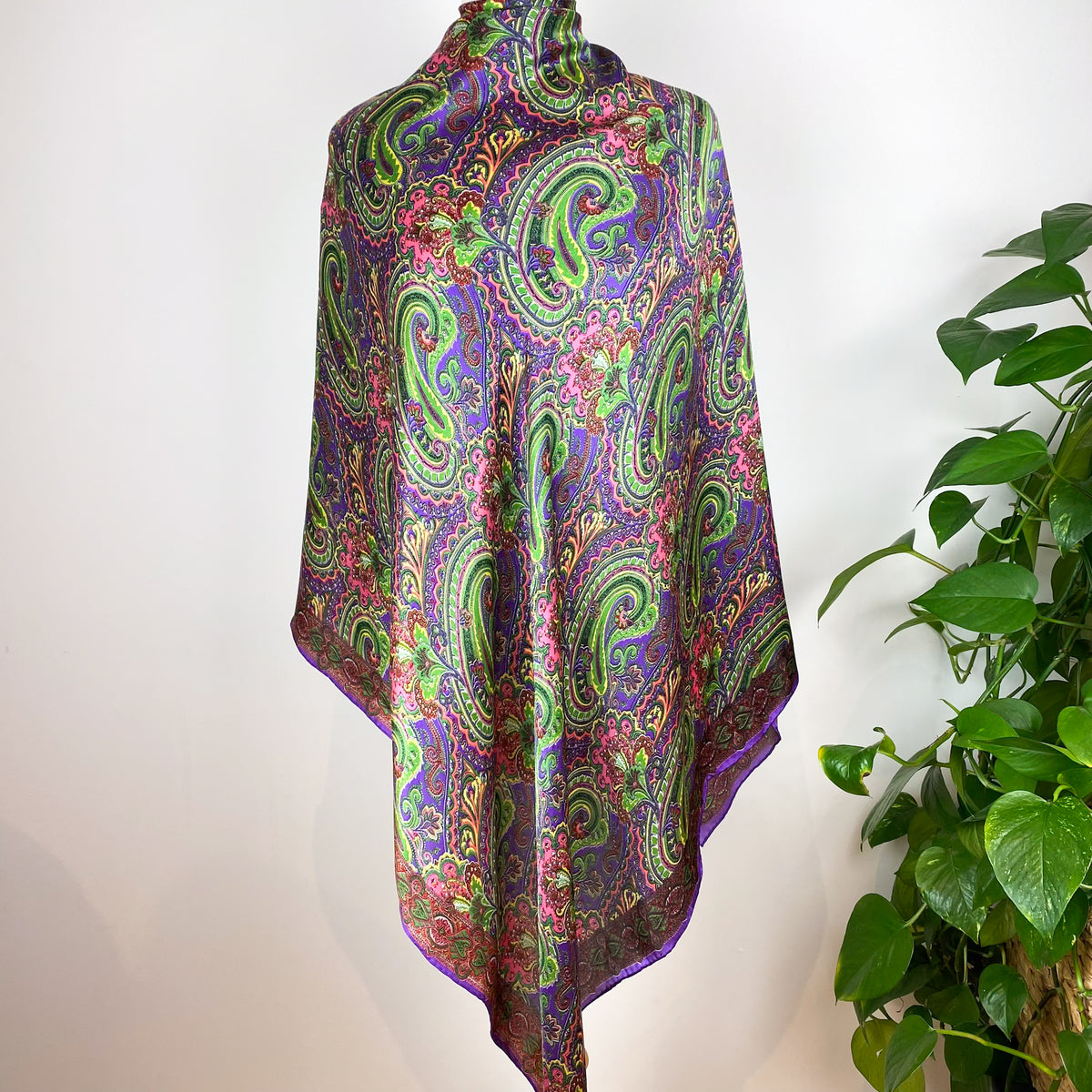 Extra Large Etro Paisley Designer Silk Scarf