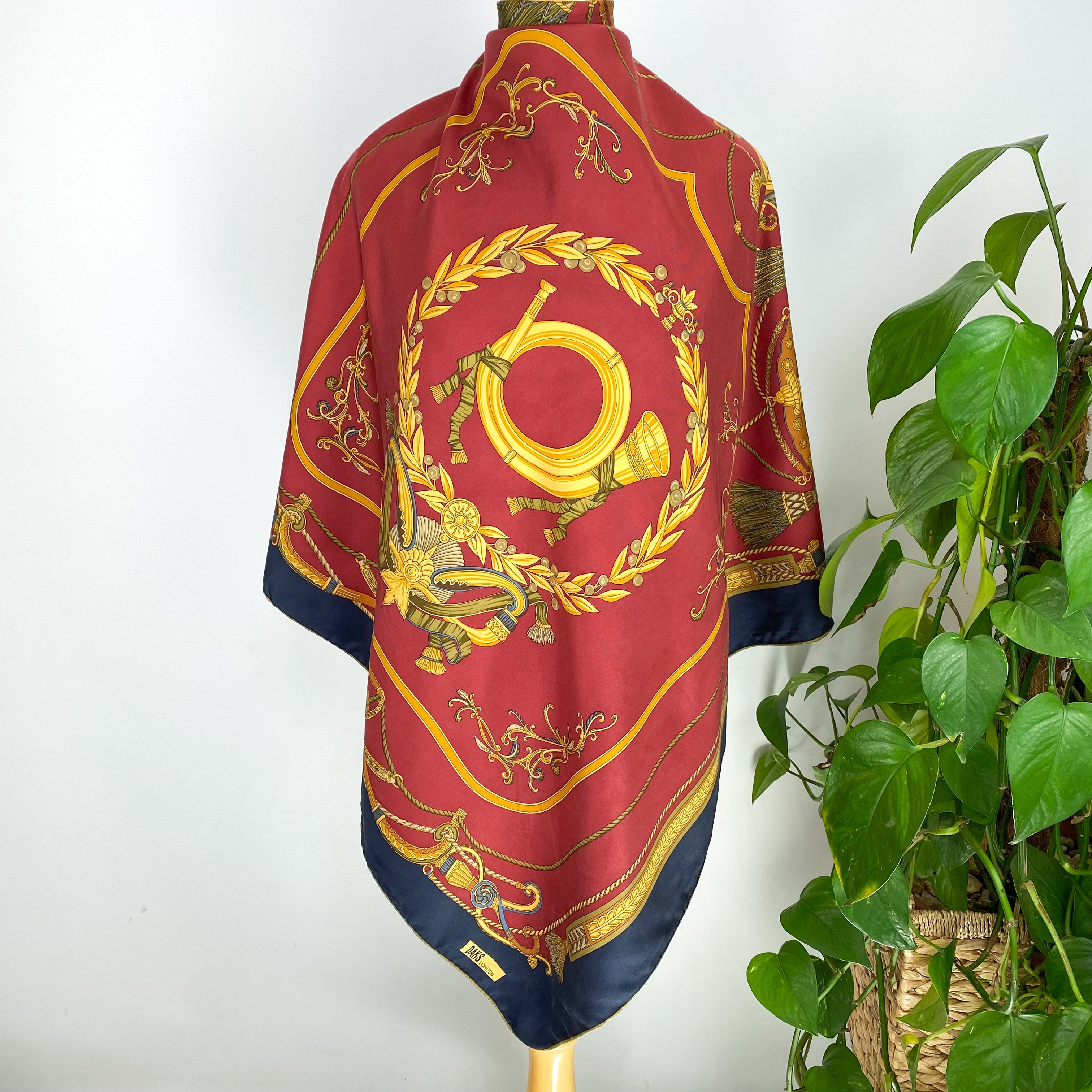 Daks Rope and Tassels Vintage Silk Scarf