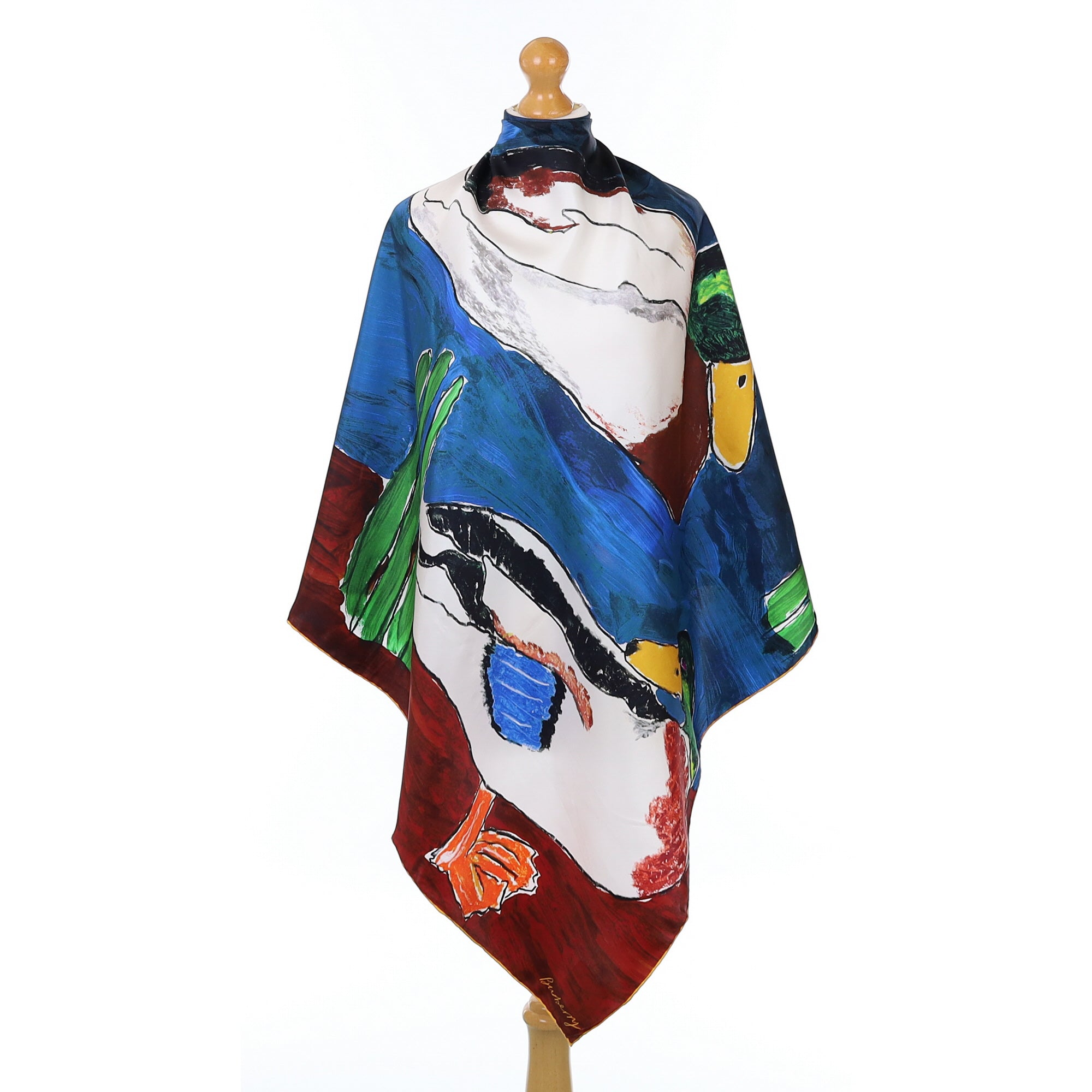 Brand New Burberry Duck Design Silk Scarf