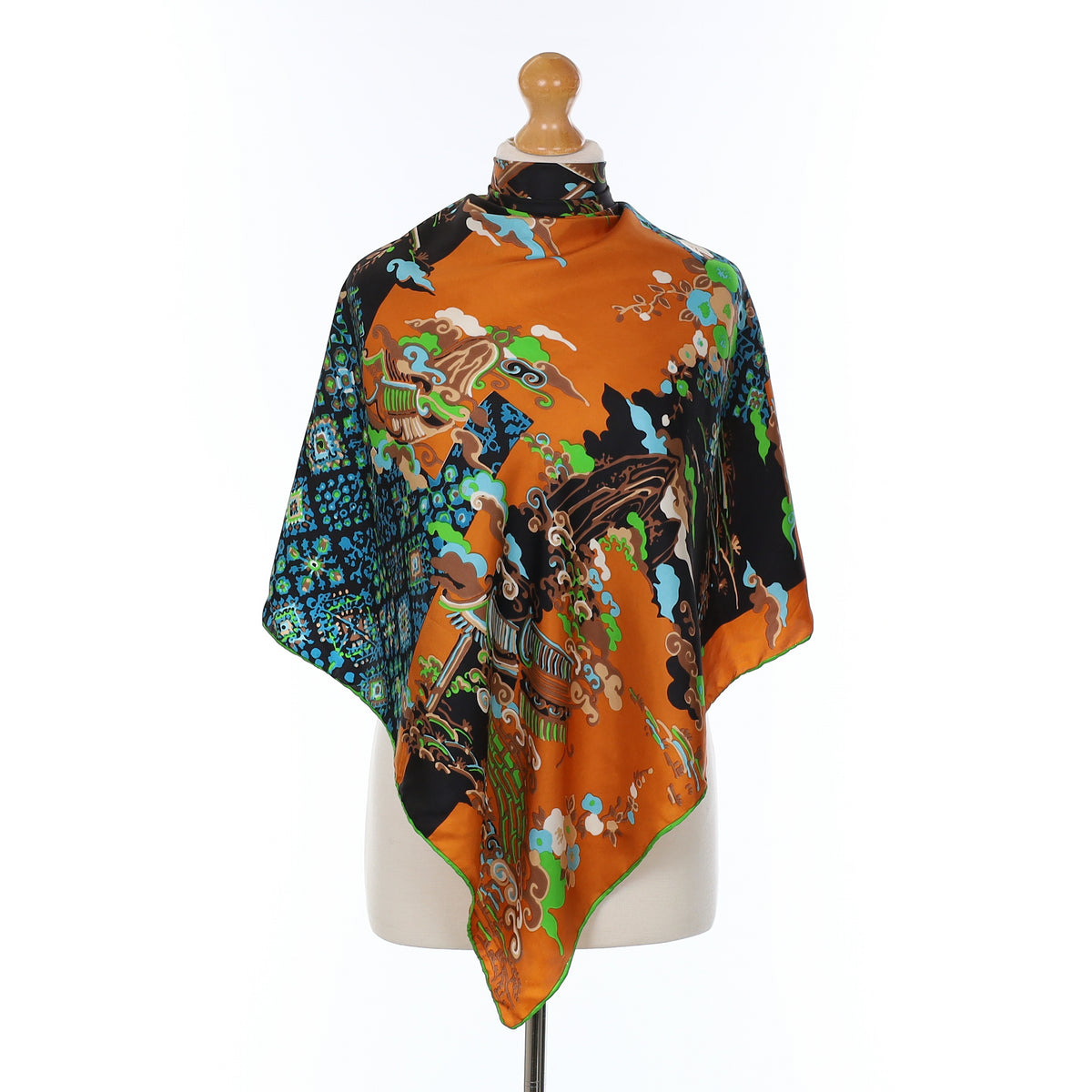 Asian Inspired Vintage Silk Scarf