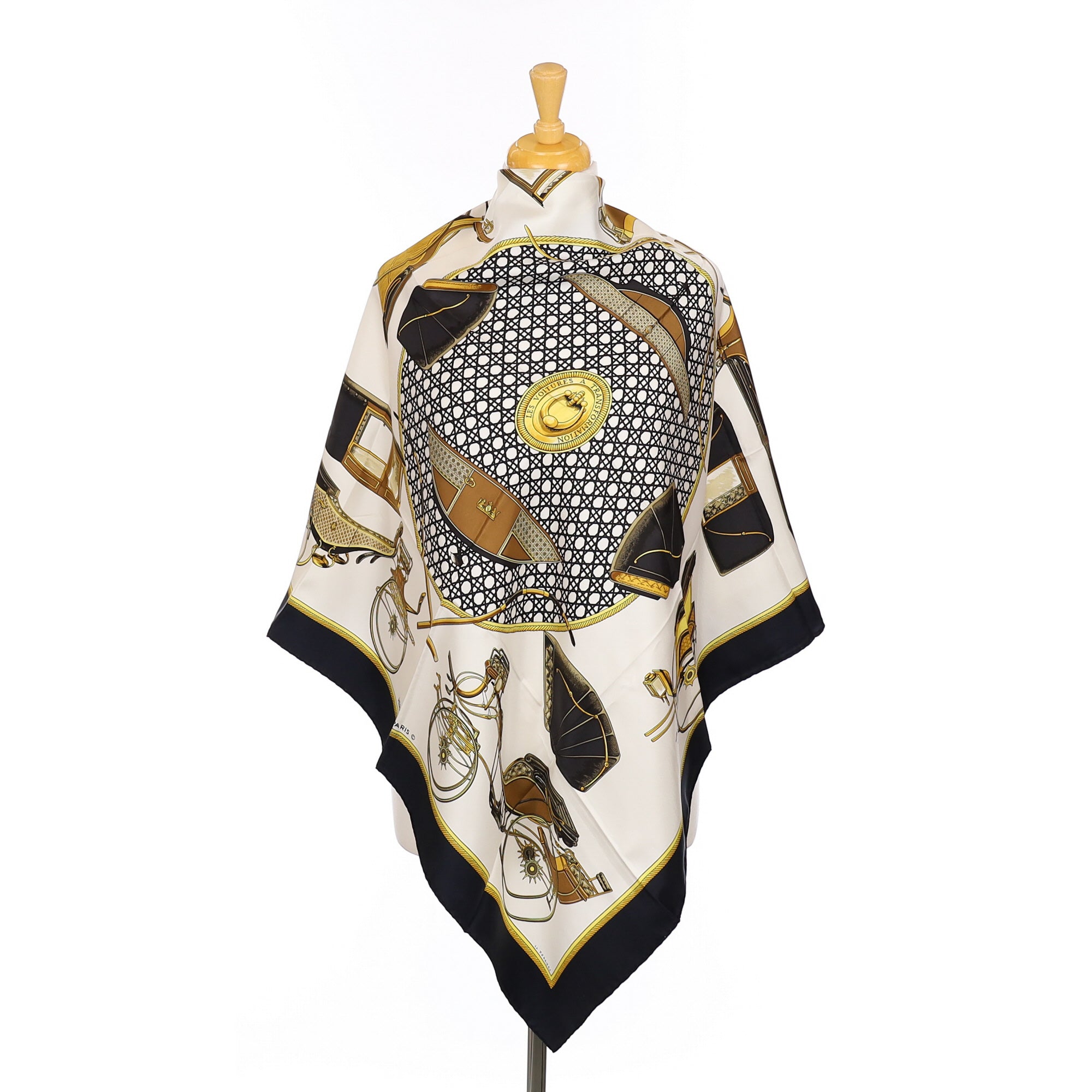 Unworn Hermès Les Voitures a Transformation Silk Scarf