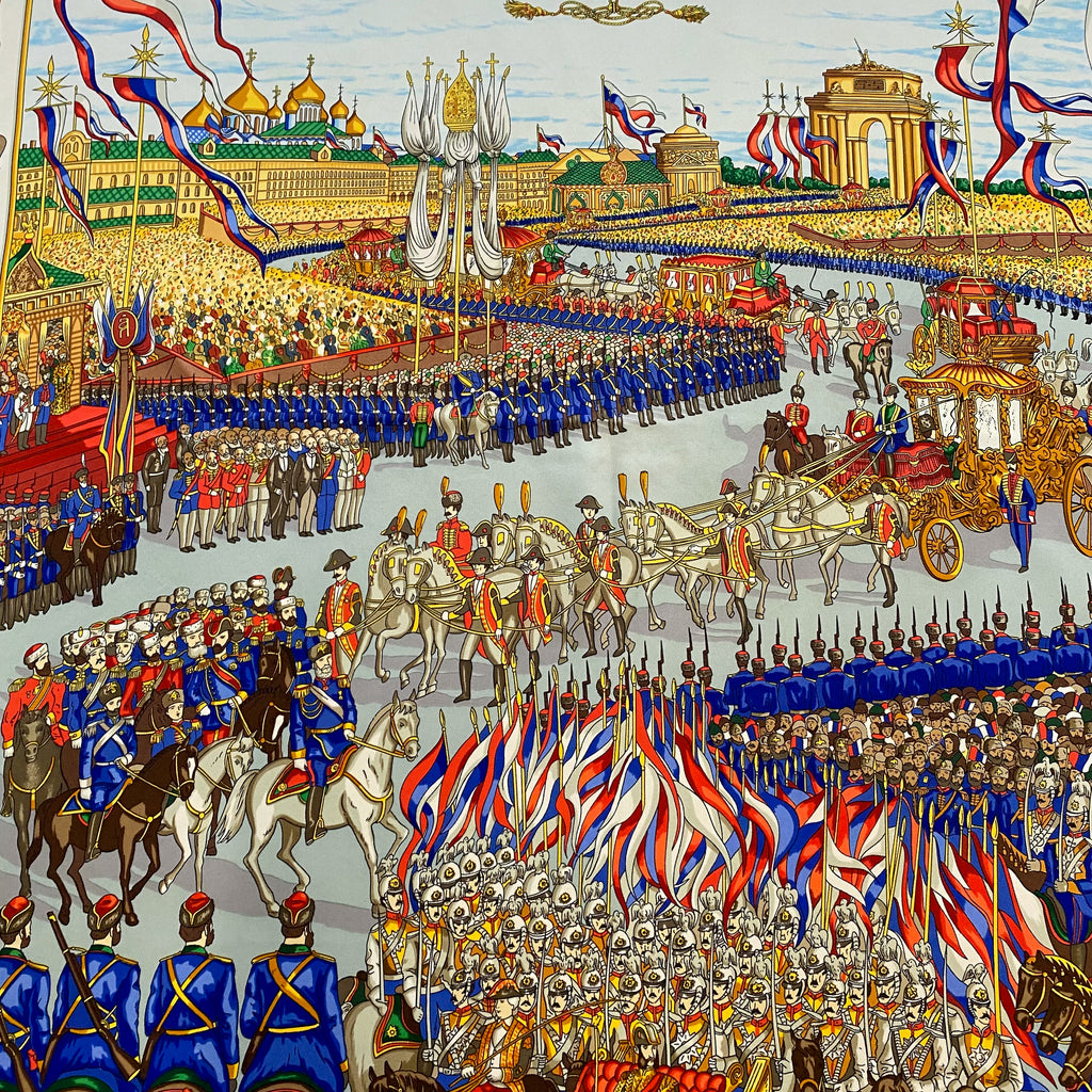 Hermès Grand Cortège À Moscou 1992 Silk Scarf Rare