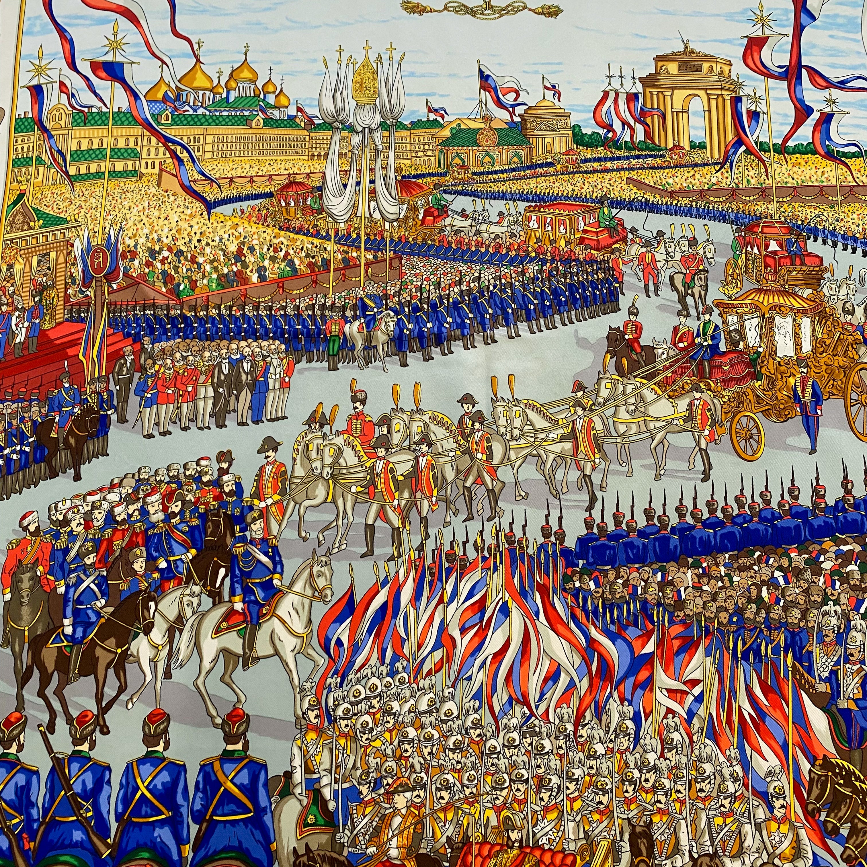 Hermès Grand Cortège À Moscou 1992 Silk Scarf Rare