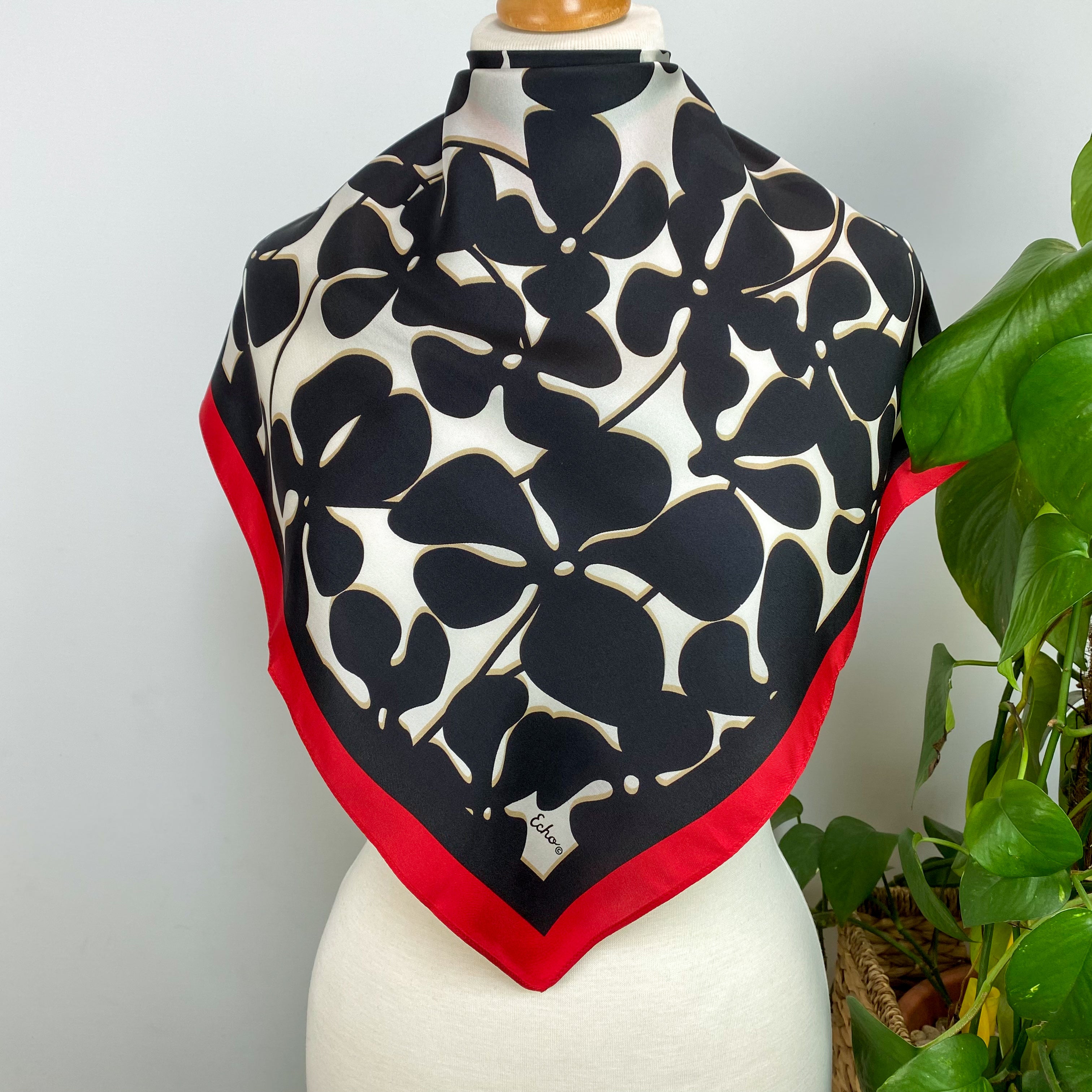 Echo Abstract Floral Silk Scarf