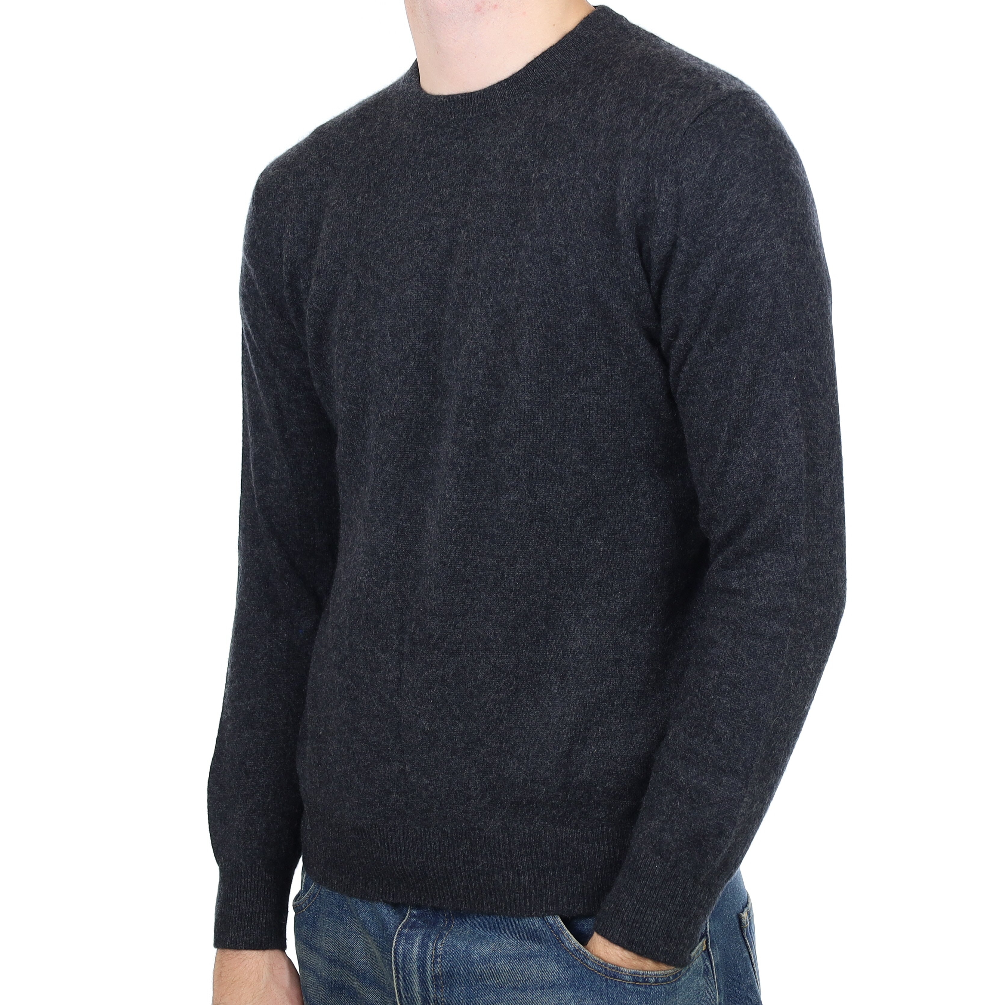 Men’s Strokesman’s Charcoal Grey Cashmere Crew Neck Jumper Medium