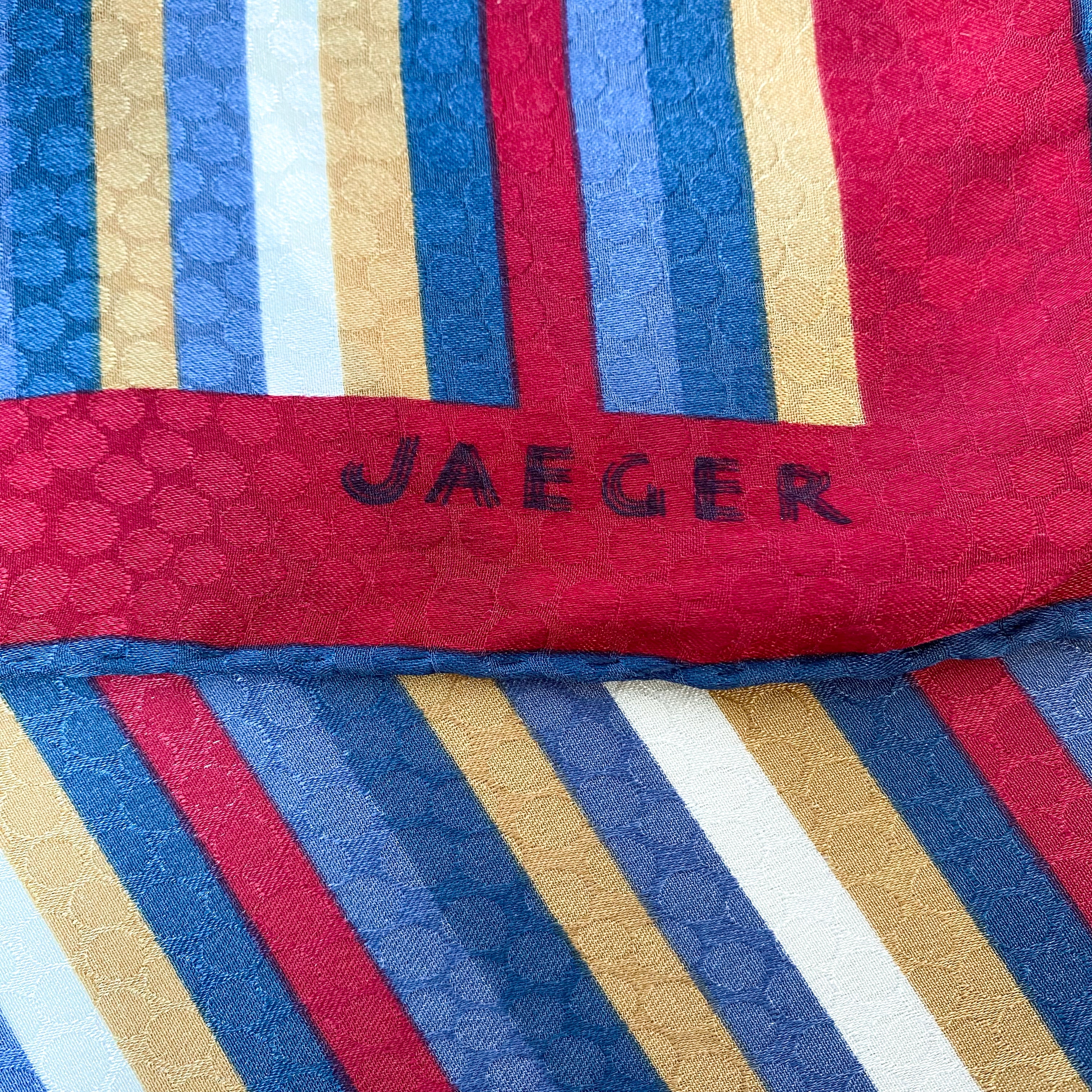 Striped Jaeger Vintage Silk Scarf