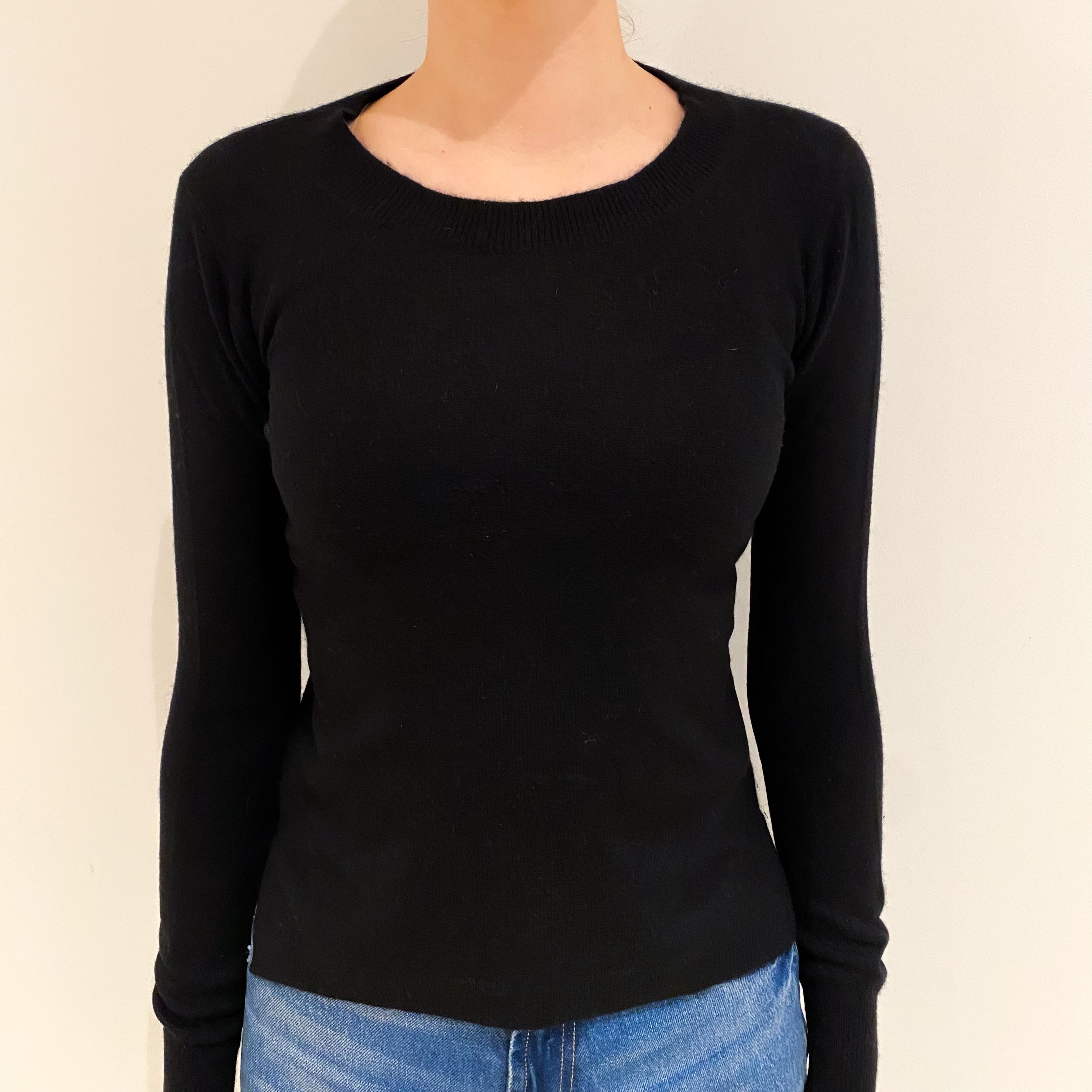 Black Cashmere Crew Neck Jumper Extra Small