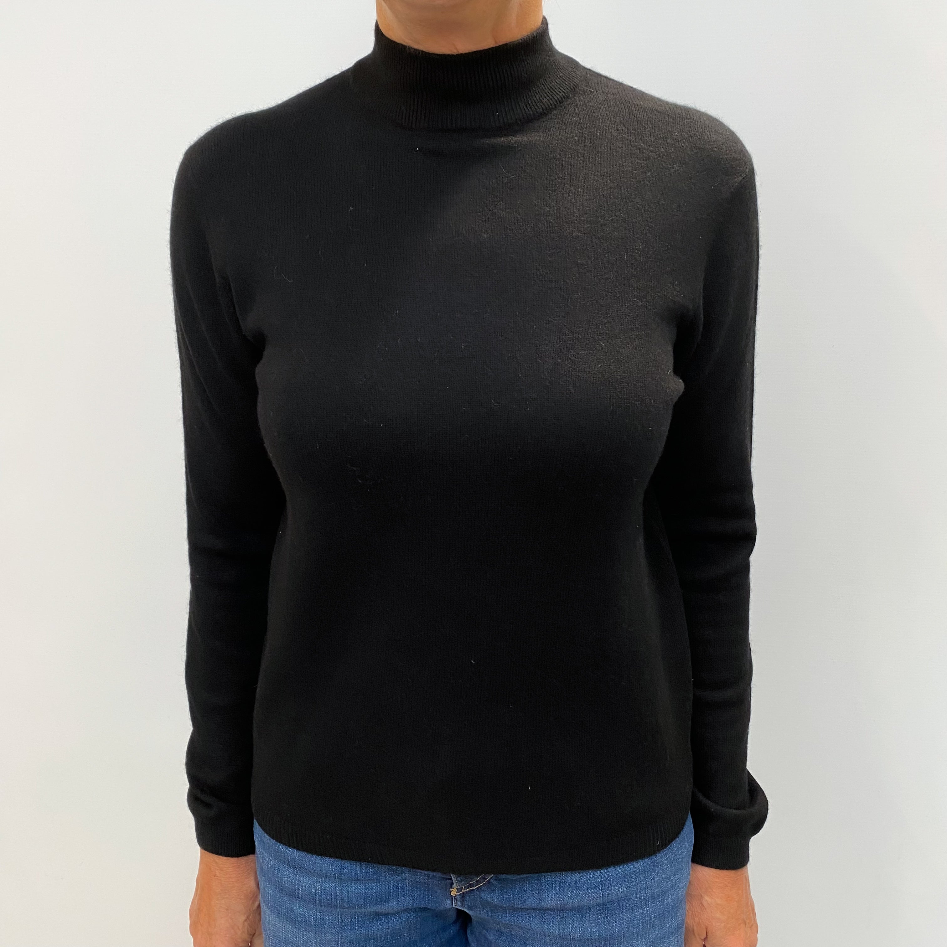 Black Cashmere Turtle Neck Jumper Medium