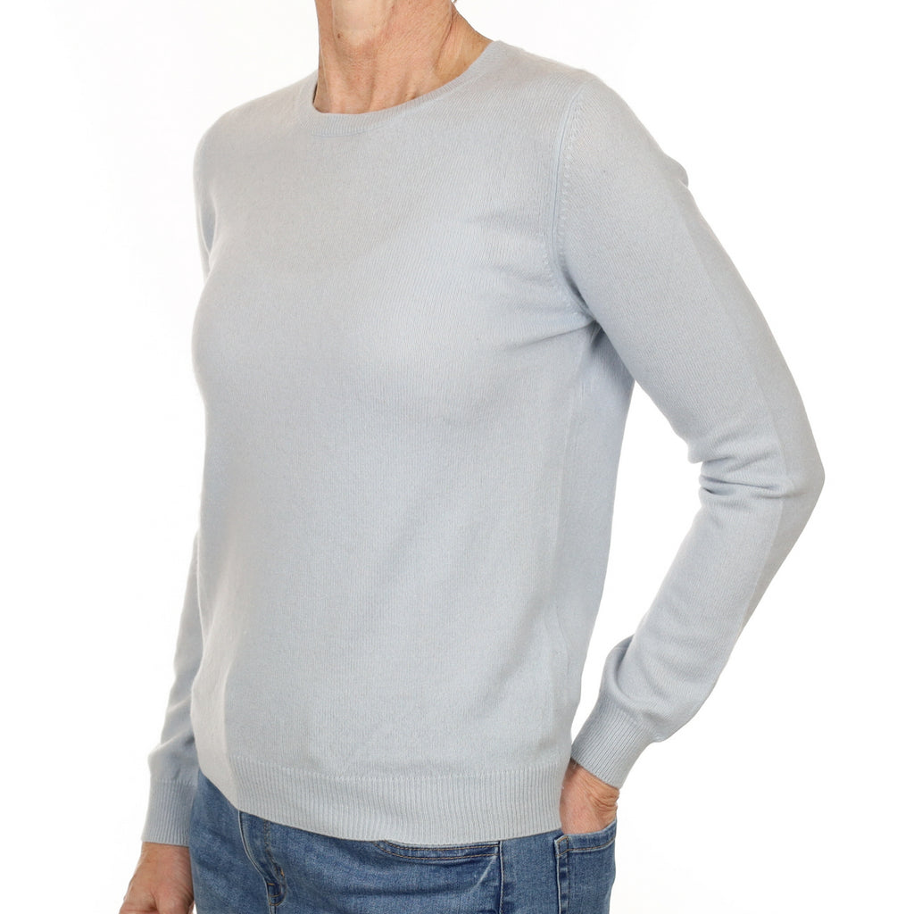 Powder Blue Cashmere Crew Neck Jumper Small