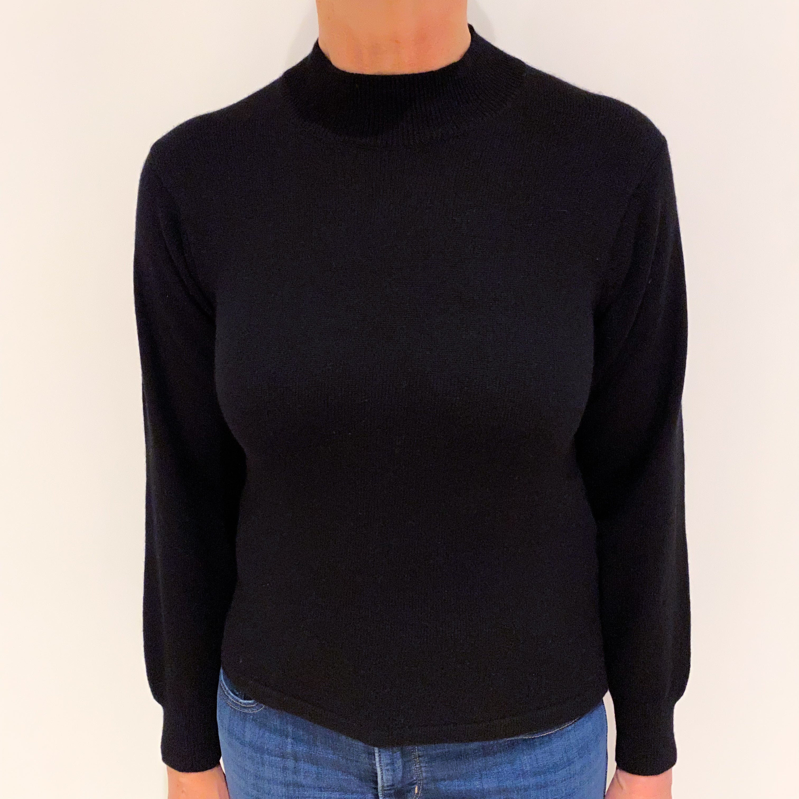 Black Cashmere Turtle Neck Jumper Medium