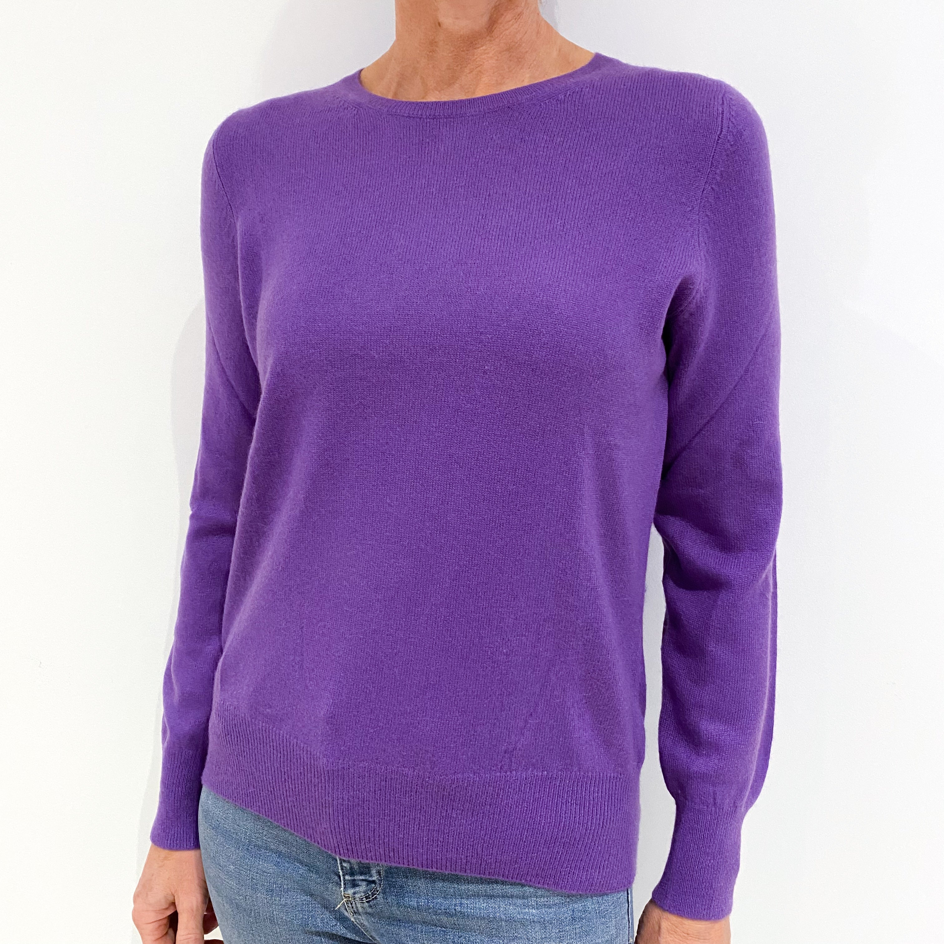 Periwinkle Purple Cashmere Crew Neck Jumper Small